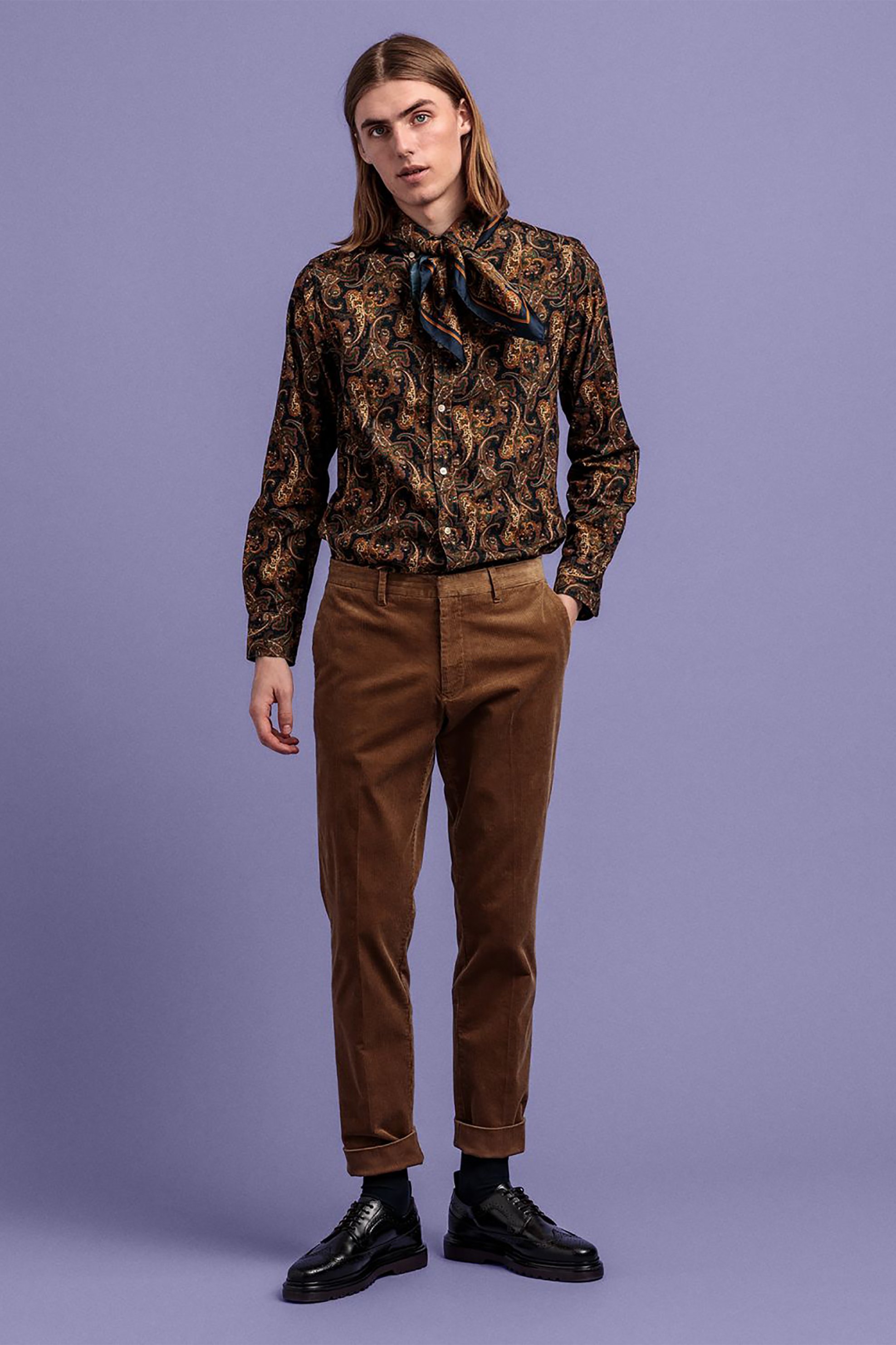 Gant ανδρικό κοτλέ chino παντελόνι Slim fit "Corduroy" - 1505077 Καφέ