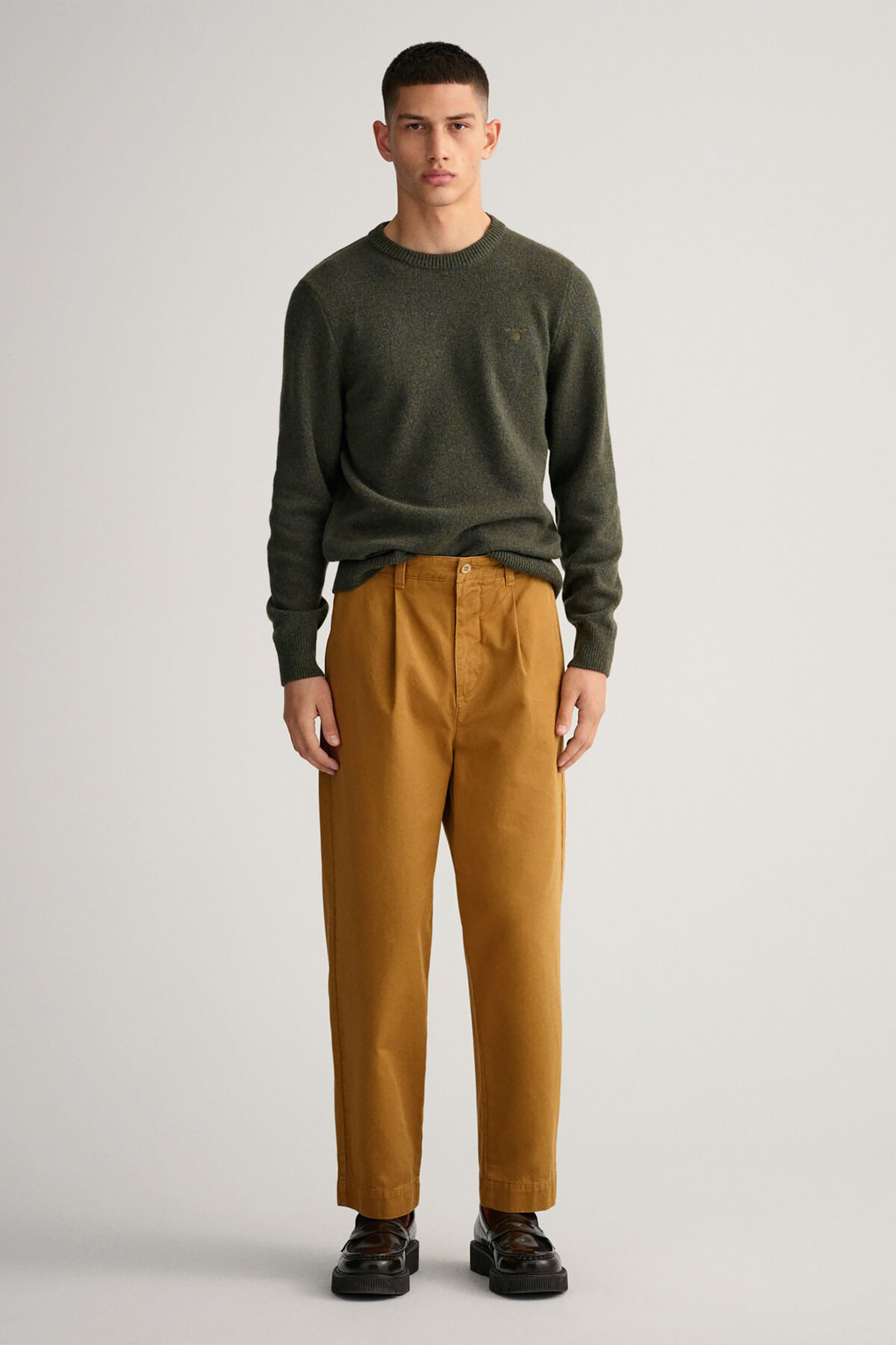 Gant ανδρικό chino παντελόνι μονόχρωμο Regular Fit - 1505162 Μουσταρδί