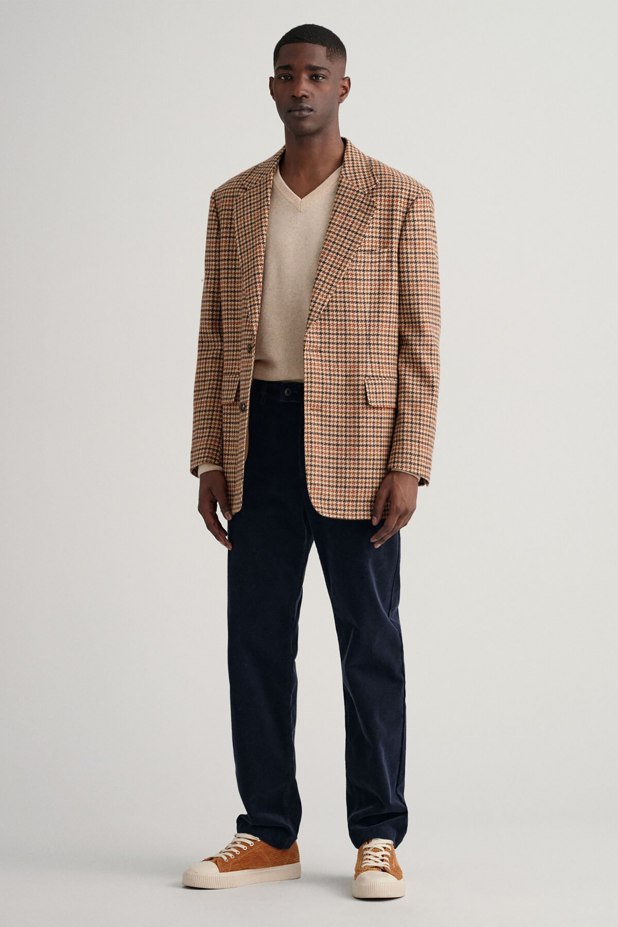 GANT Gant ανδρικό κοτλέ παντελόνι μονόχρωμο Regular Fit "Allister" (34 L) - 1505163 Μπλε Σκούρο