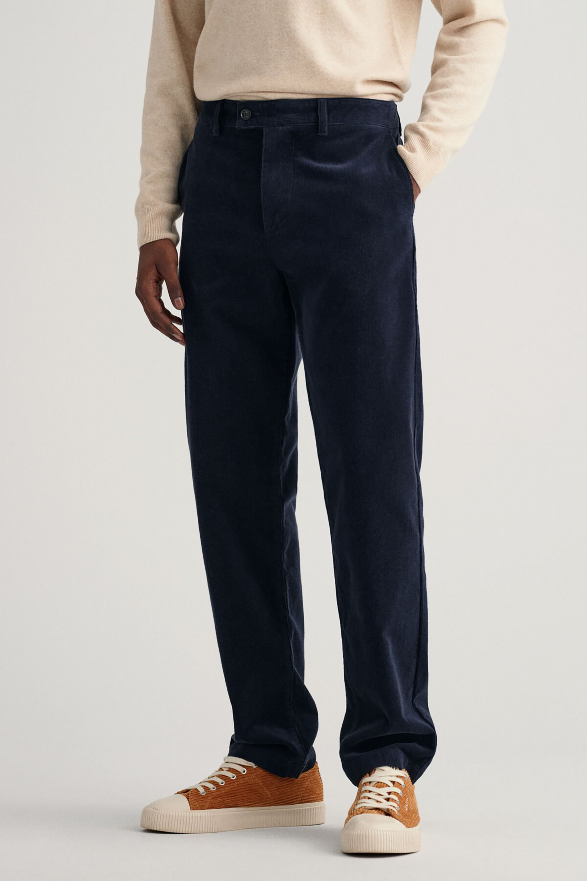 Gant ανδρικό κοτλέ παντελόνι μονόχρωμο Regular Fit "Allister" (34 L) - 1505163 Μπλε Σκούρο φωτογραφία