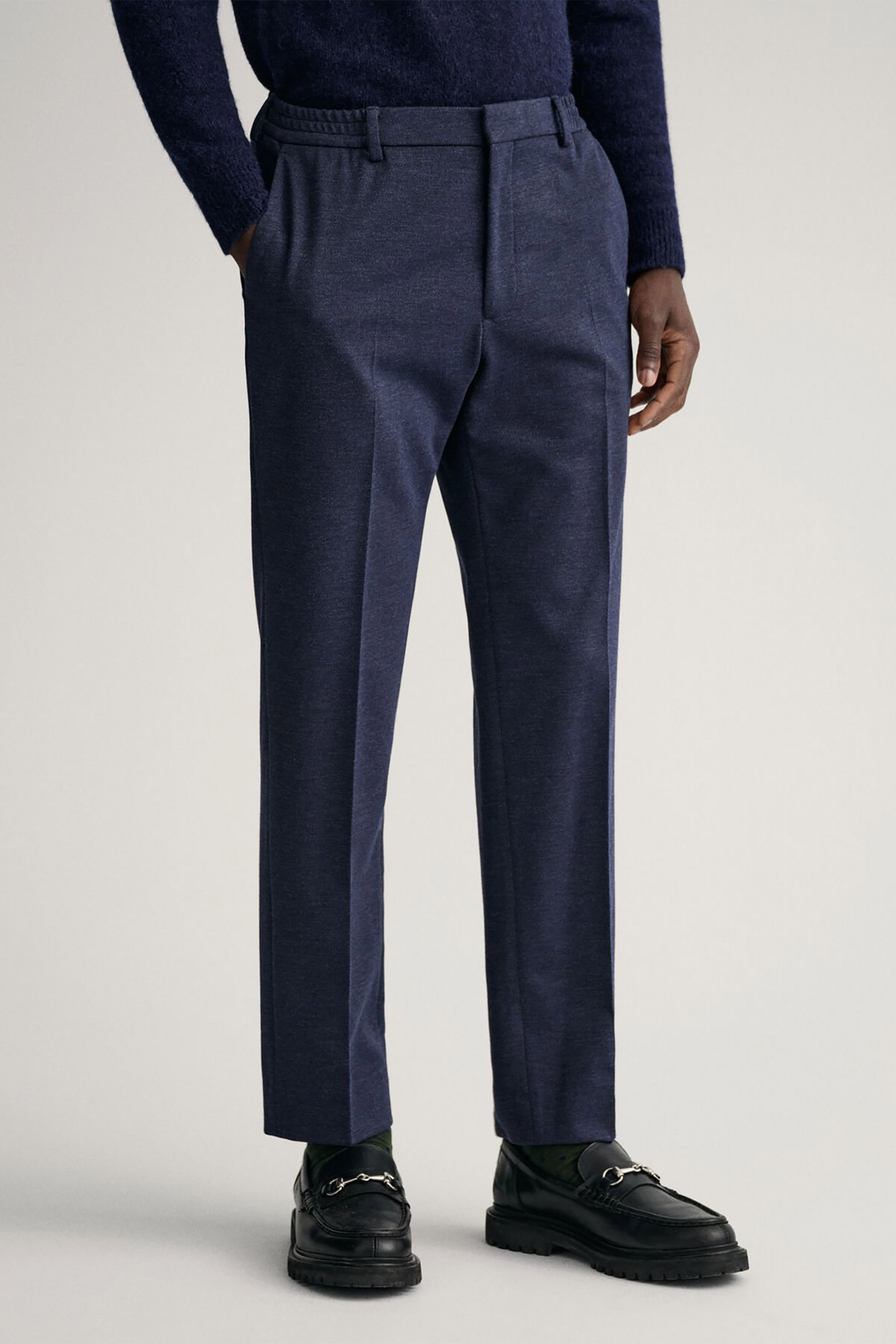 Gant ανδρικό παντελόνι μονόχρωμο με ελαστική μέση Slim fit "Jersey Suit" - 1505165 Μπλε Σκούρο φωτογραφία