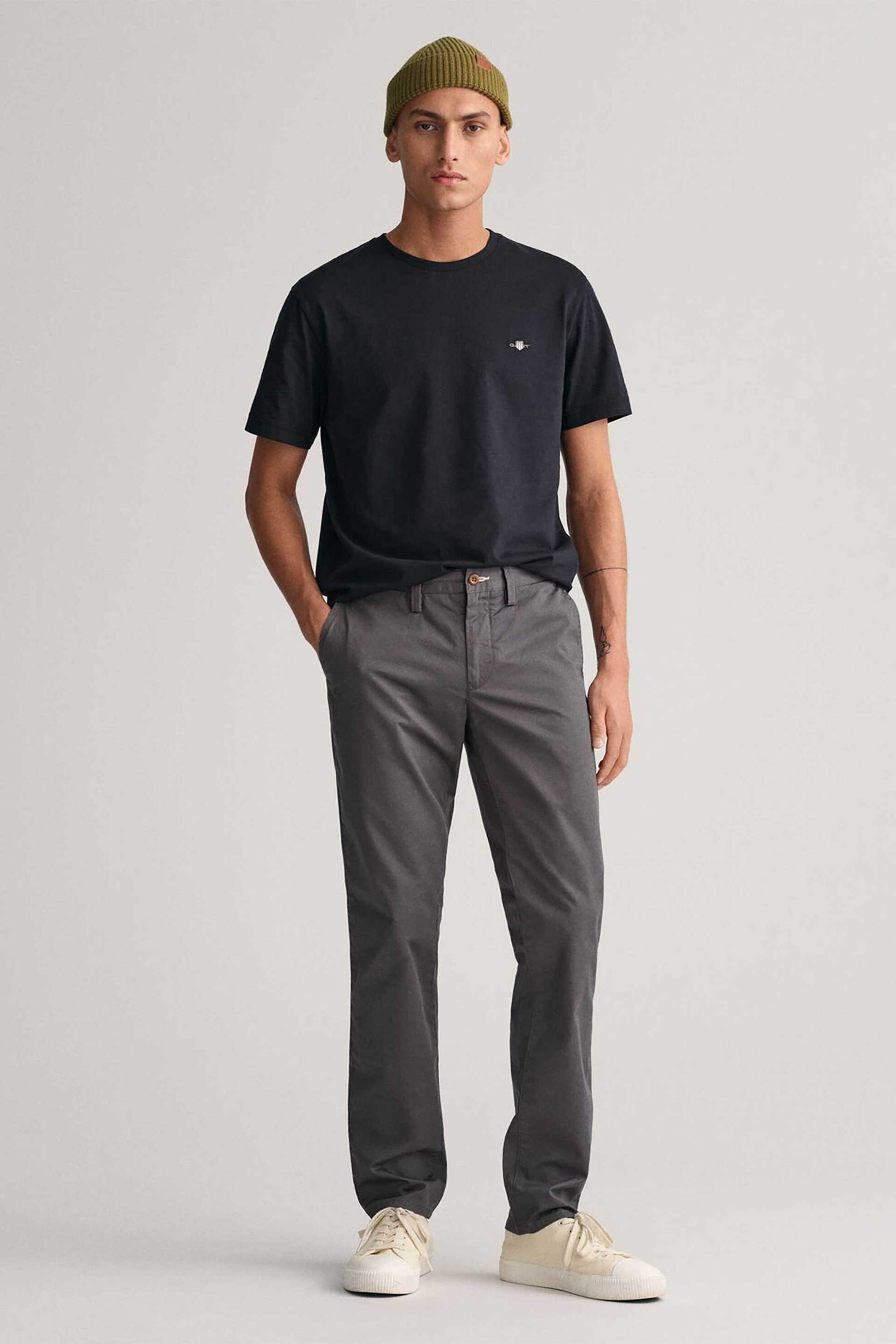 Ανδρική Μόδα > Ανδρικά Ρούχα > Ανδρικά Παντελόνια > Ανδρικά Παντελόνια Chinos Gant ανδρικό chino παντελόνι Slim Fit (34L) - 1505221 Ανθρακί