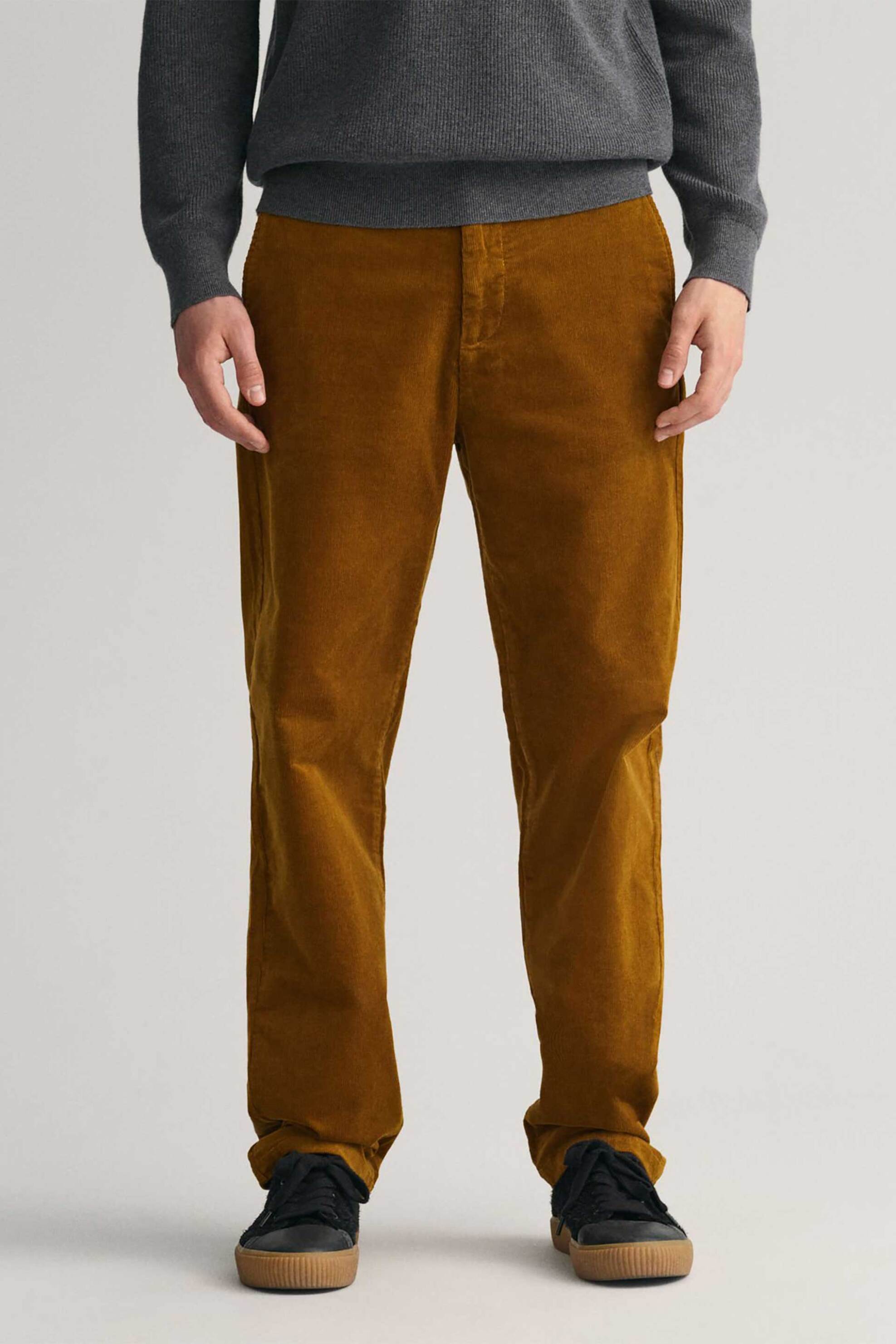 Gant ανδρικό chino παντελόνι κοτλέ Regular Fit (34L) - 1505233 Καφέ φωτογραφία