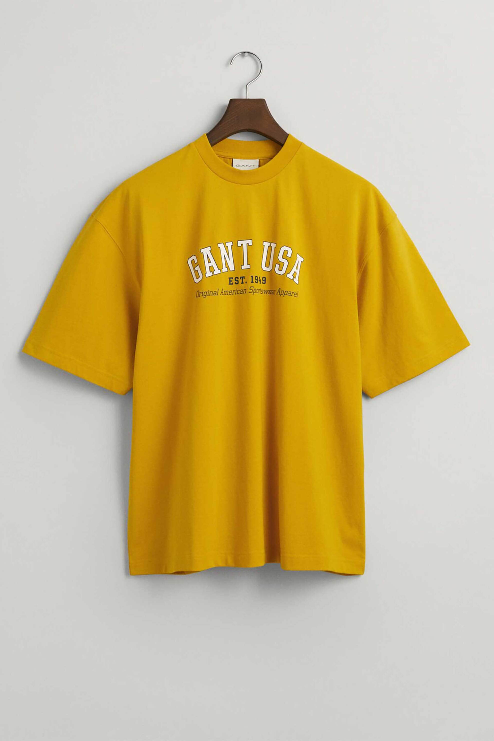 Άνδρας > ΡΟΥΧΑ > Μπλούζες > T-Shirts Gant unisex T-shirt με graphic logo print Relaxed Fit "USA" - 2007069 Μουσταρδί