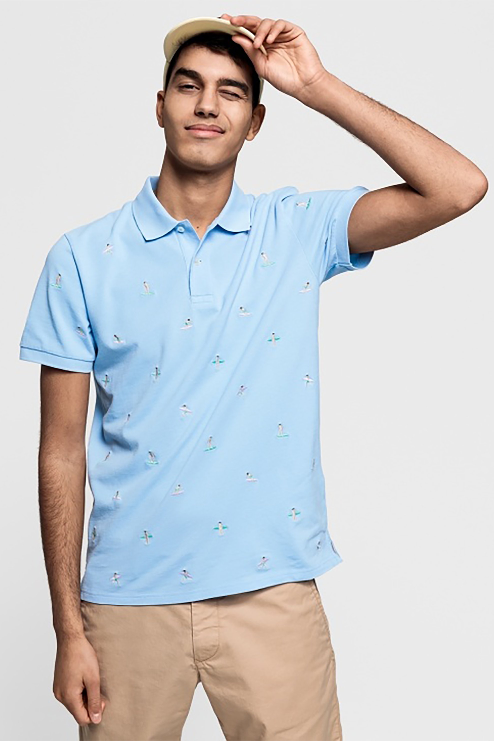 Gant ανδρική μπλούζα πόλο με μικροσχέδιο - 2022053