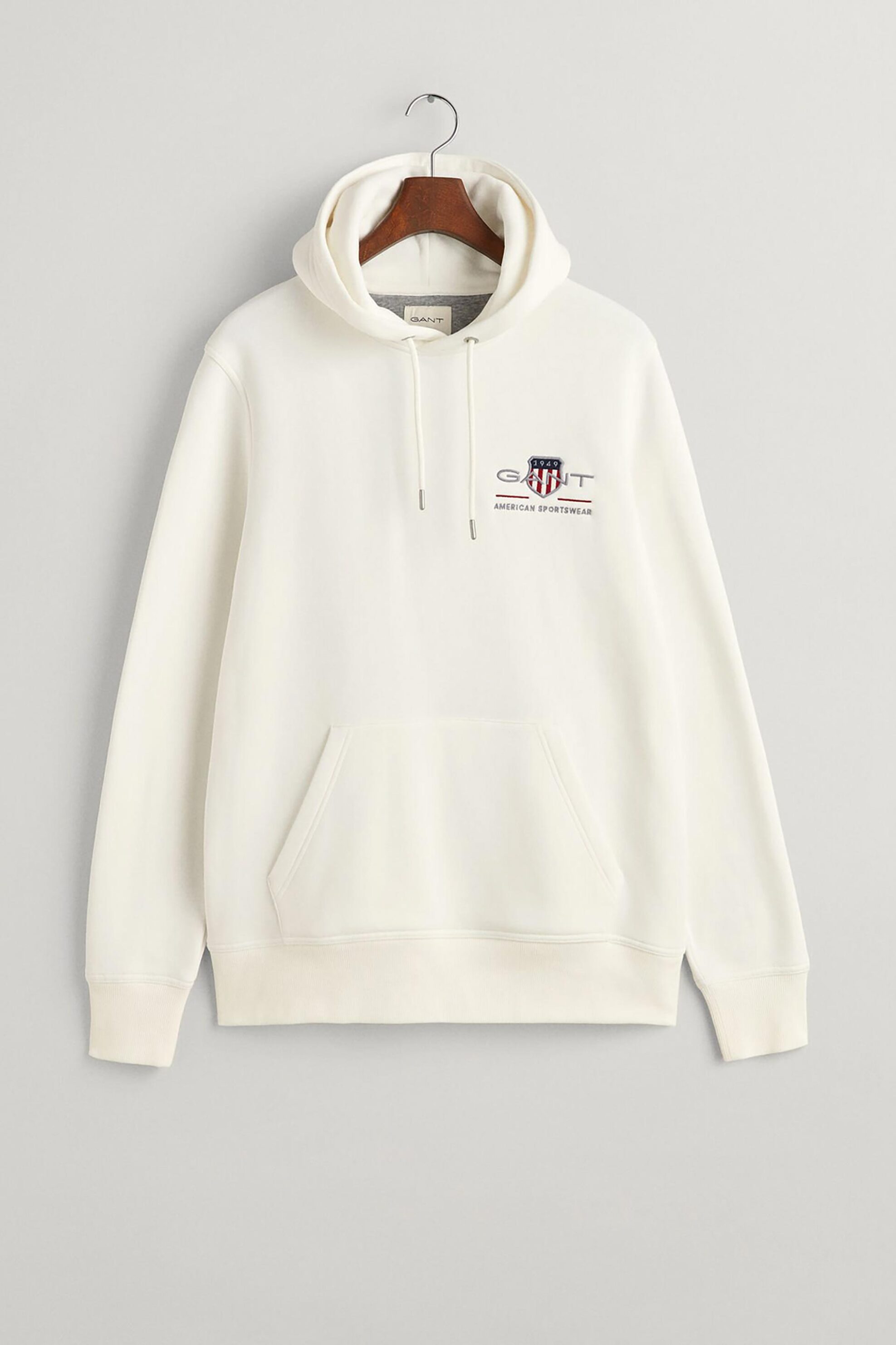 Gant ανδρική μπλούζα φούτερ με κουκούλα και λογότυπο Regular Fit - 2047084 Λευκό