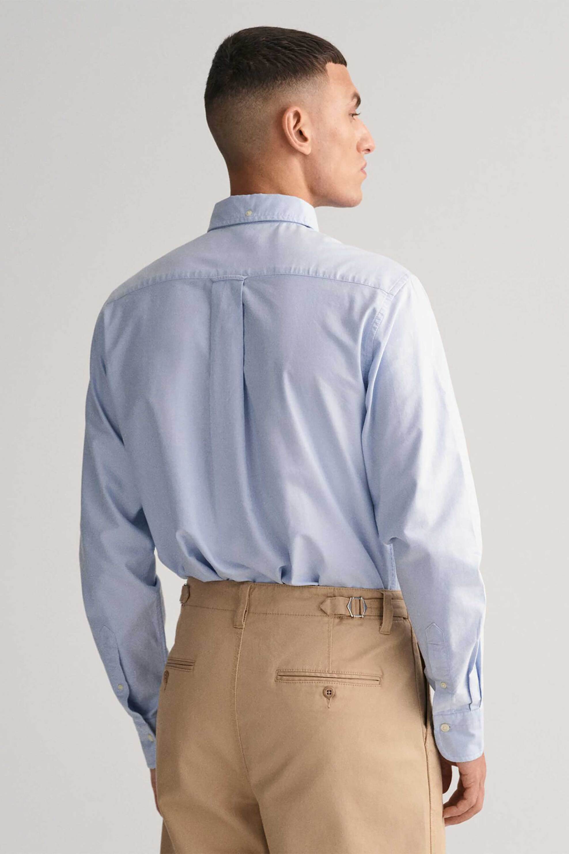 Gant Ανδρικό Πουκάμισο Oxford Button Down με Τσέπη Και Κεντημένο Λογότυπο Regular Fit - 3000200 Σιελ