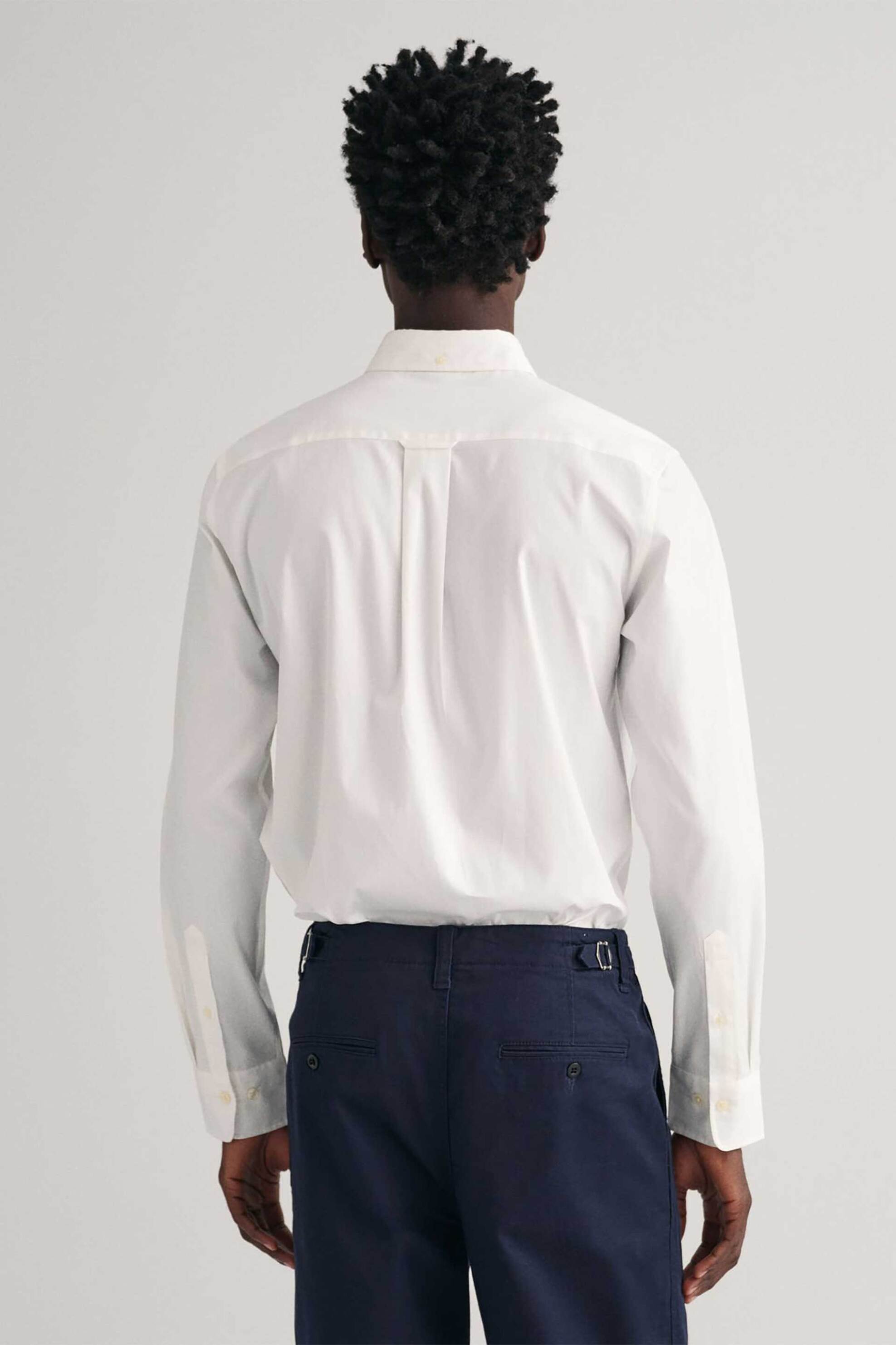Gant Ανδρικό Πουκάμισο Button Down Oxford με Κεντημένο Λογότυπο Regular Fit - 3000300 Λευκό
