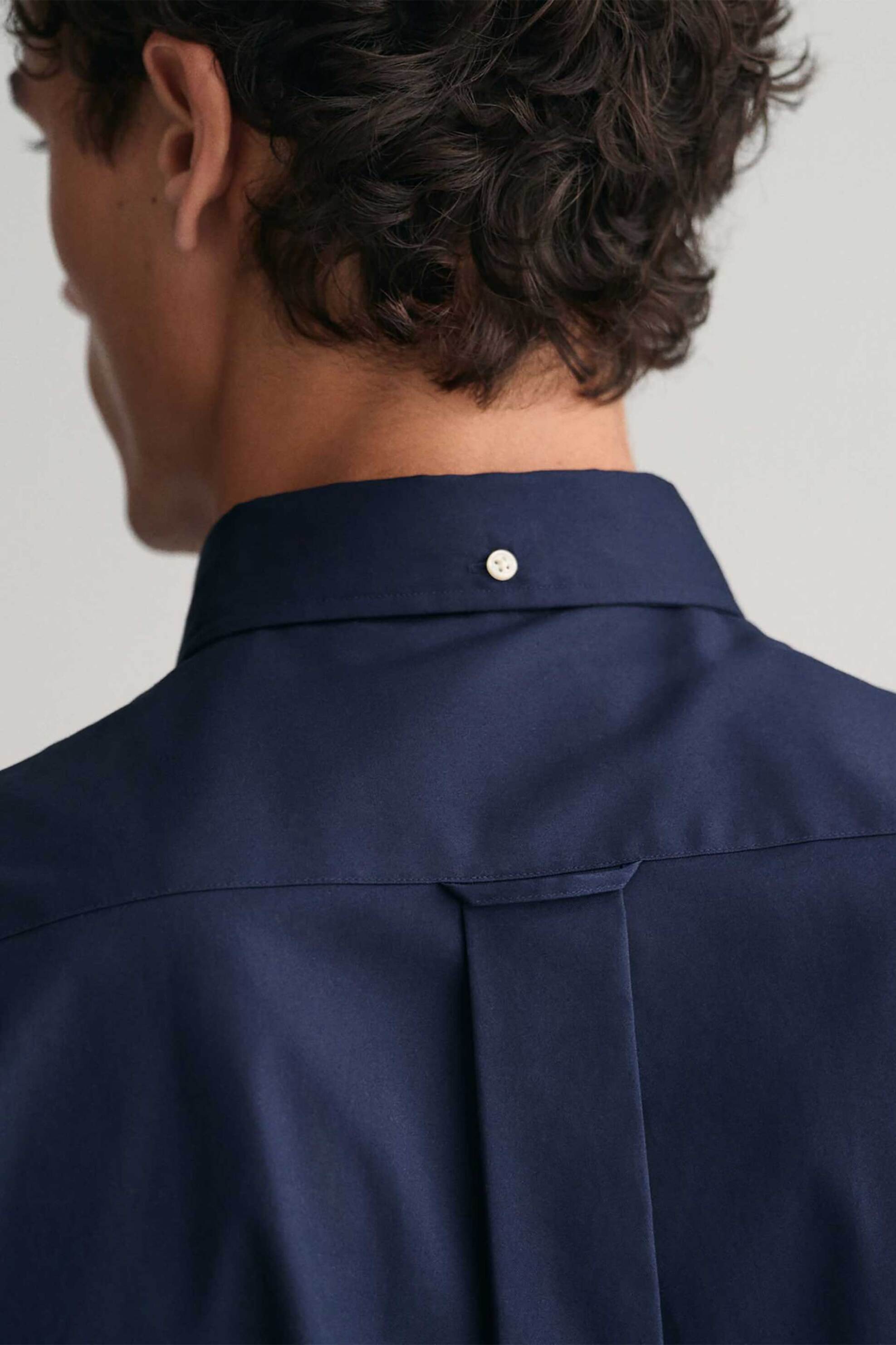 Gant Ανδρικό Πουκάμισο Button Down Oxford με Κεντημένο Λογότυπο Regular Fit - 3000300 Μπλε Σκούρο