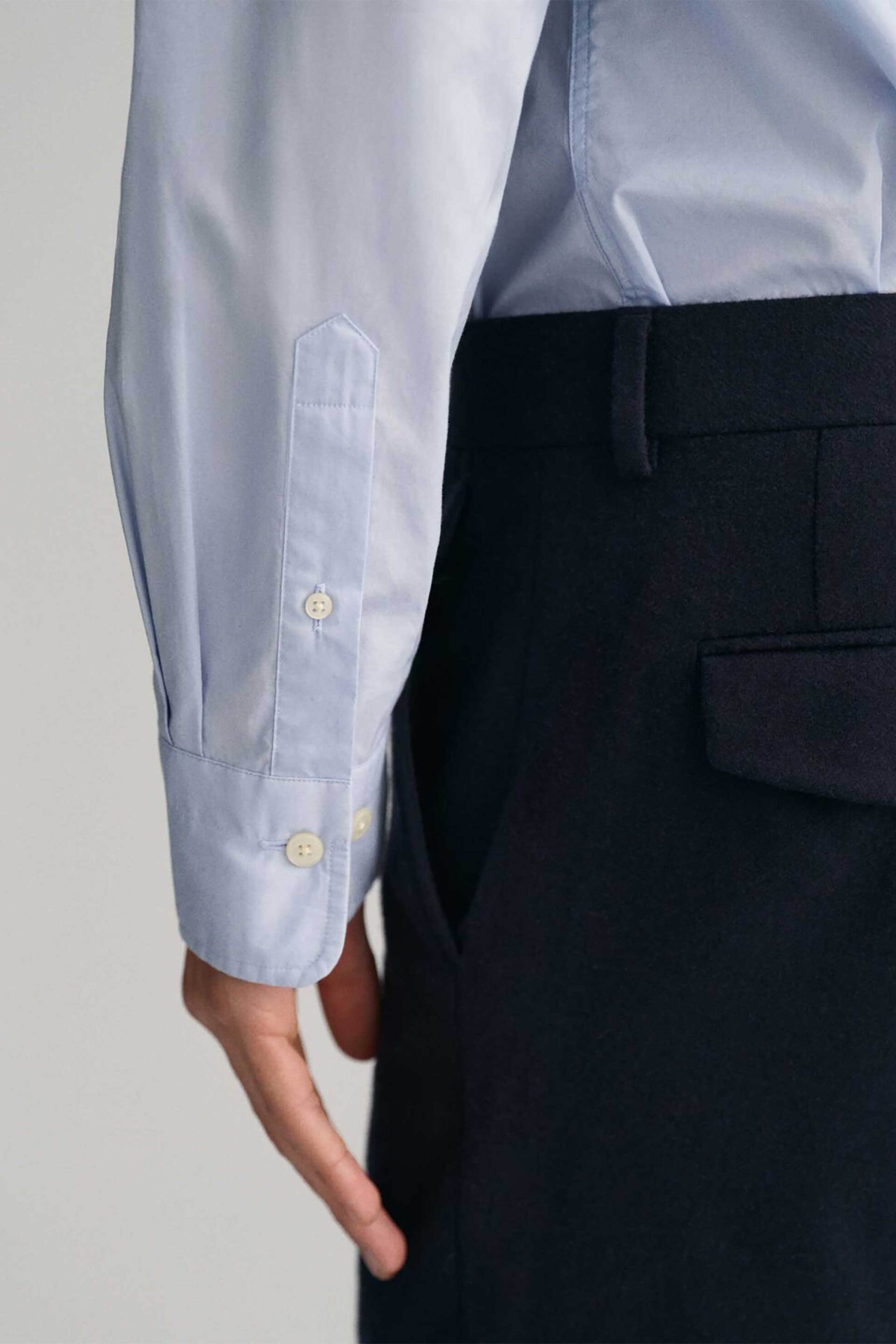Gant Ανδρικό Πουκάμισο Button Down Oxford με Κεντημένο Λογότυπο Regular Fit - 3000300 Denim Blue Ανοιχτό