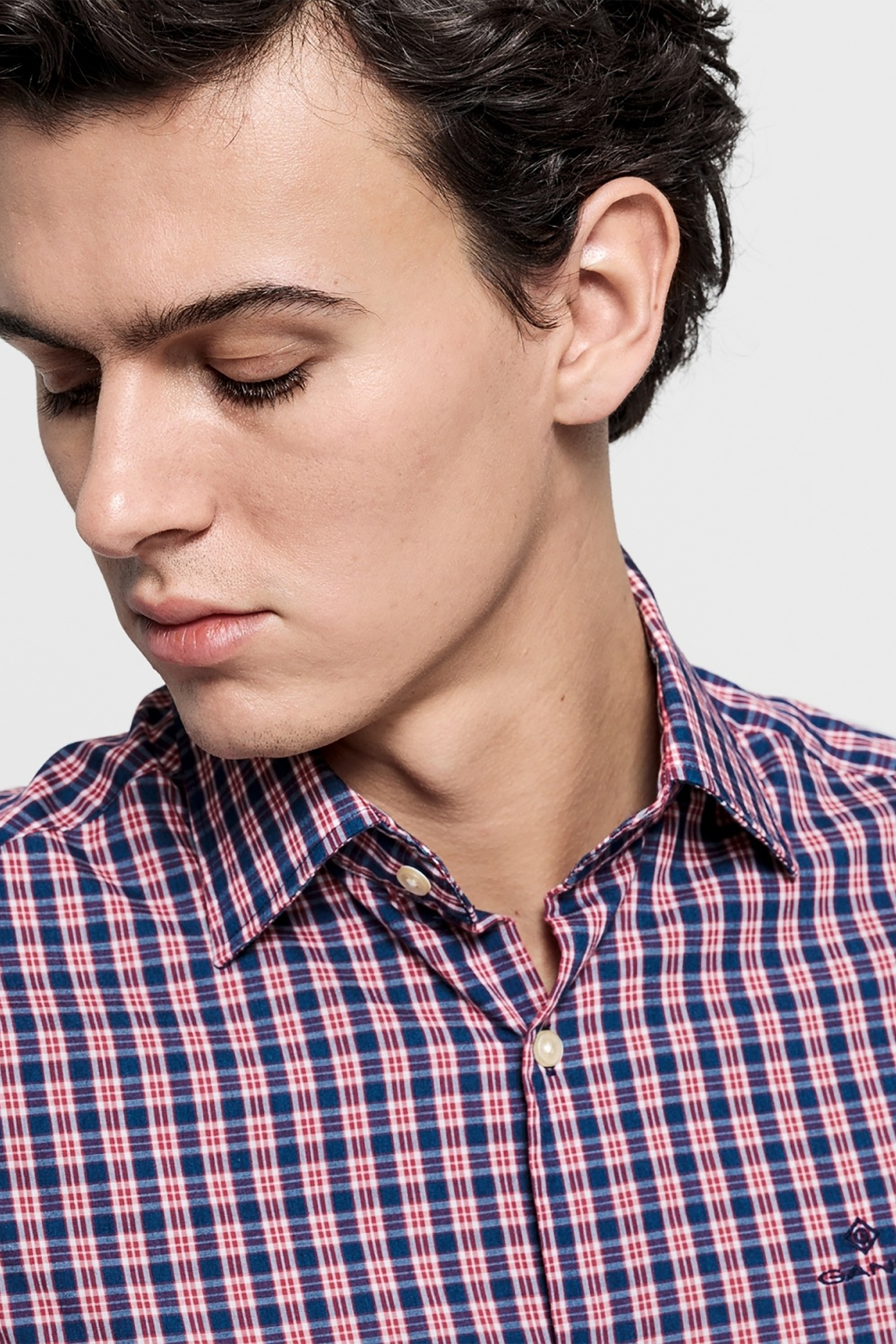 Gant Ανδρικό Πουκάμισο Καρό Slim Fit Tech Prep - 3008226 Κόκκινο