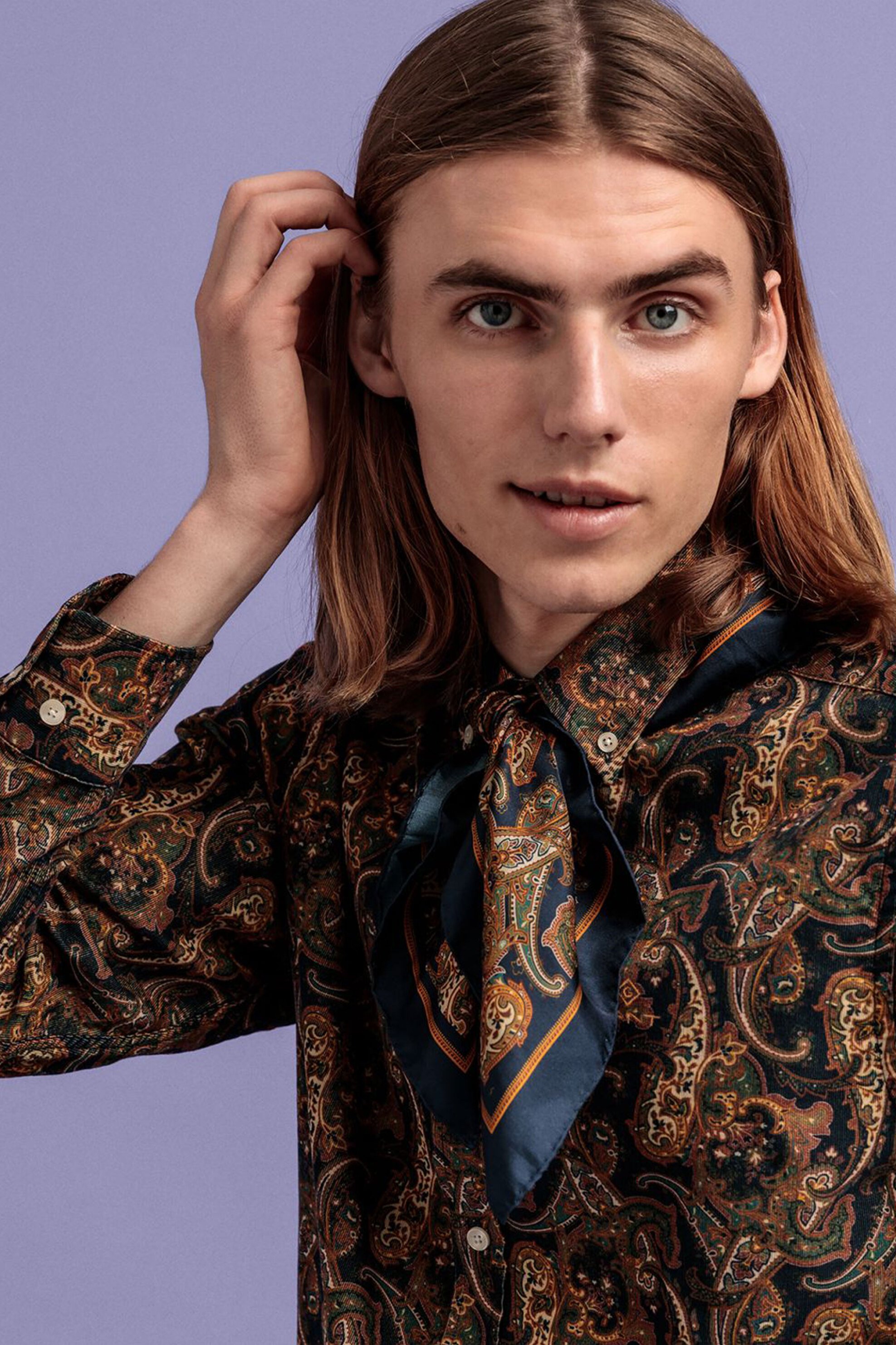 Gant Ανδρικό Πουκάμισο με Print Λαχούρια Paisley Baby Cord - 3008960 Καφέ
