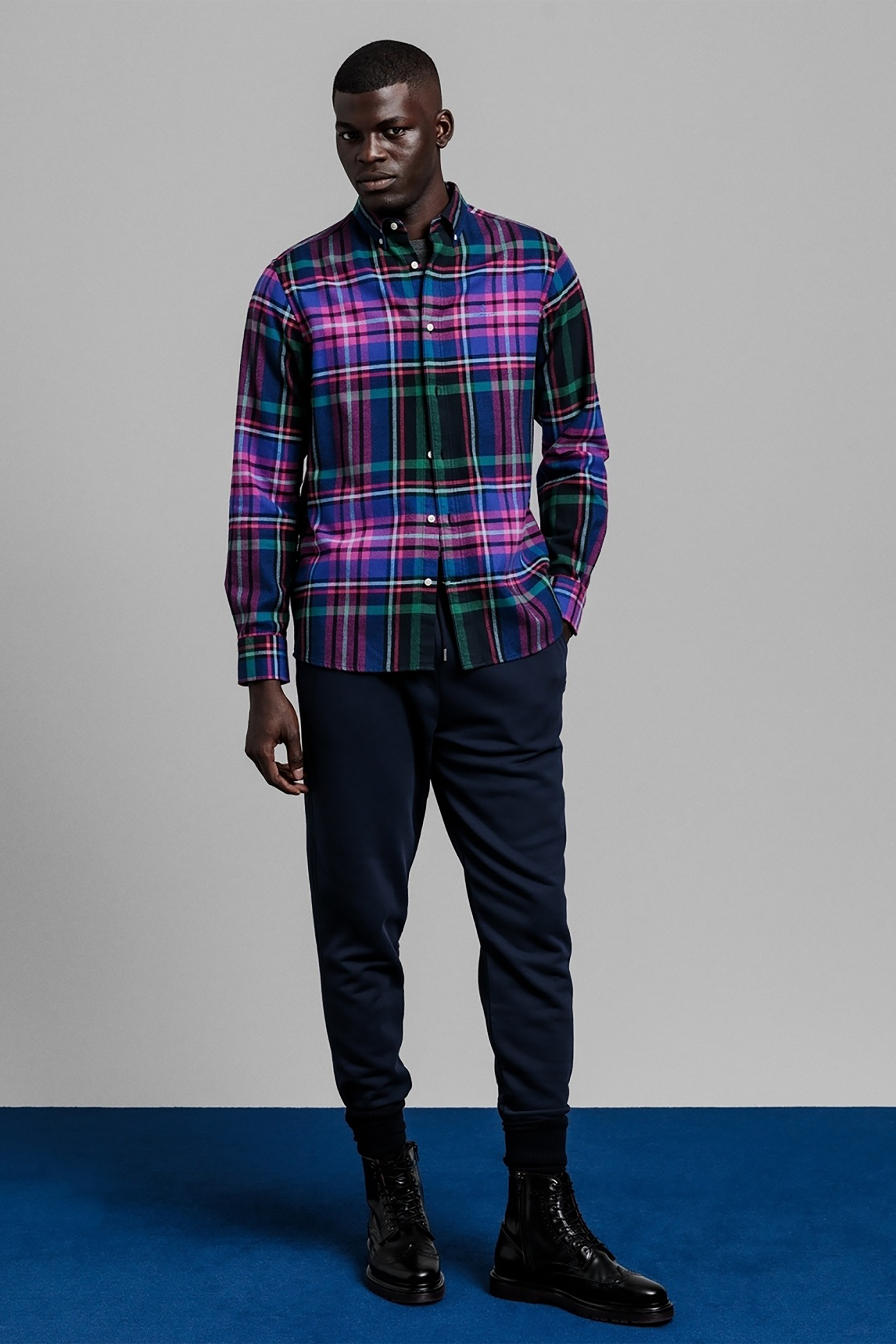 Gant Ανδρικό Πουκάμισο με Καρό Σχέδιο Scaled-Up Flannel&Apos - 3009770 Μπλε