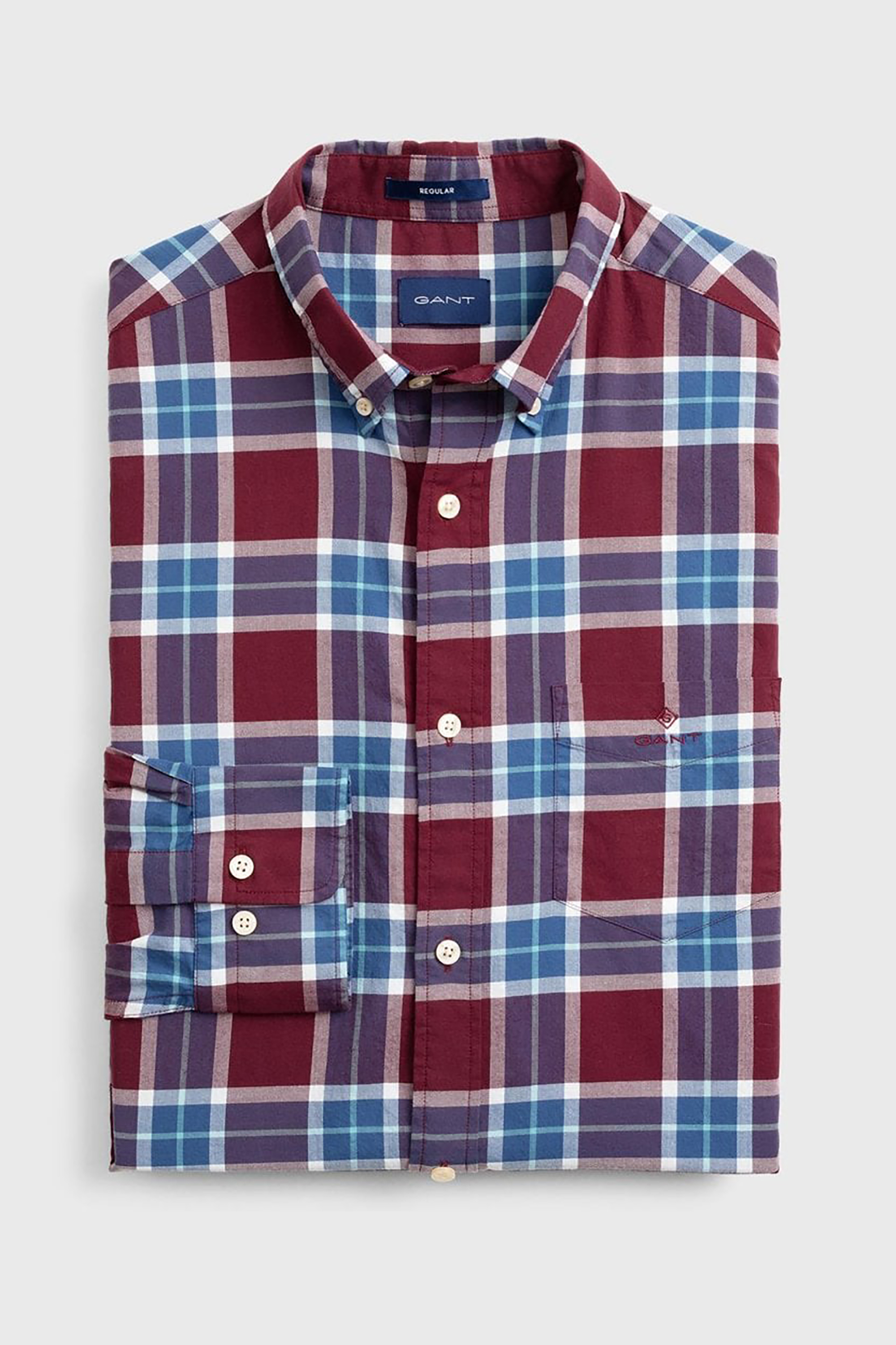 Gant Ανδρικό Καρό Πουκάμισο Regular Winter Twill Blackwatch - 3011330 Κόκκινο