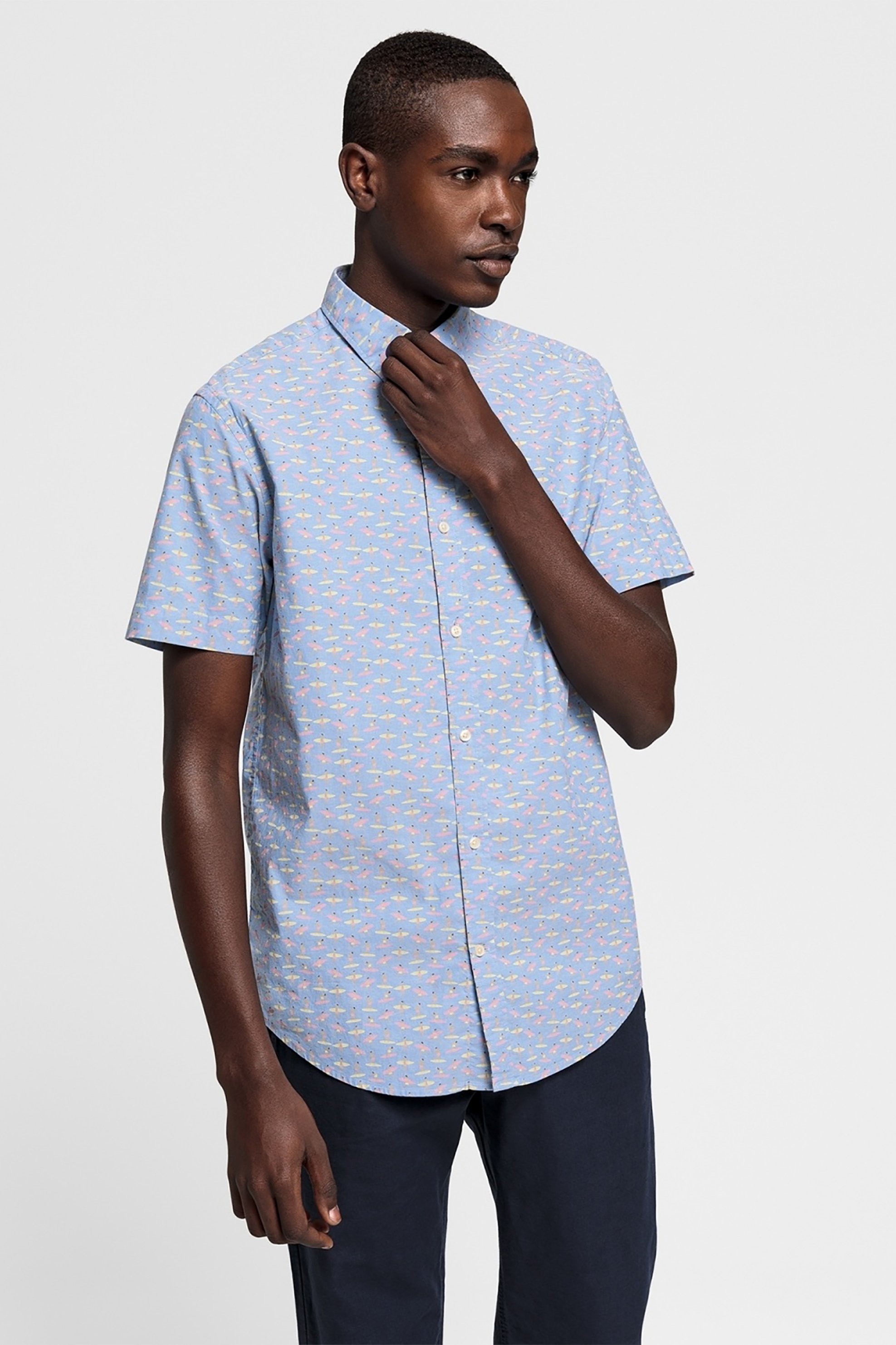 Gant ανδρικό κοντομάνικο πουκάμισο με all over print - 3014931