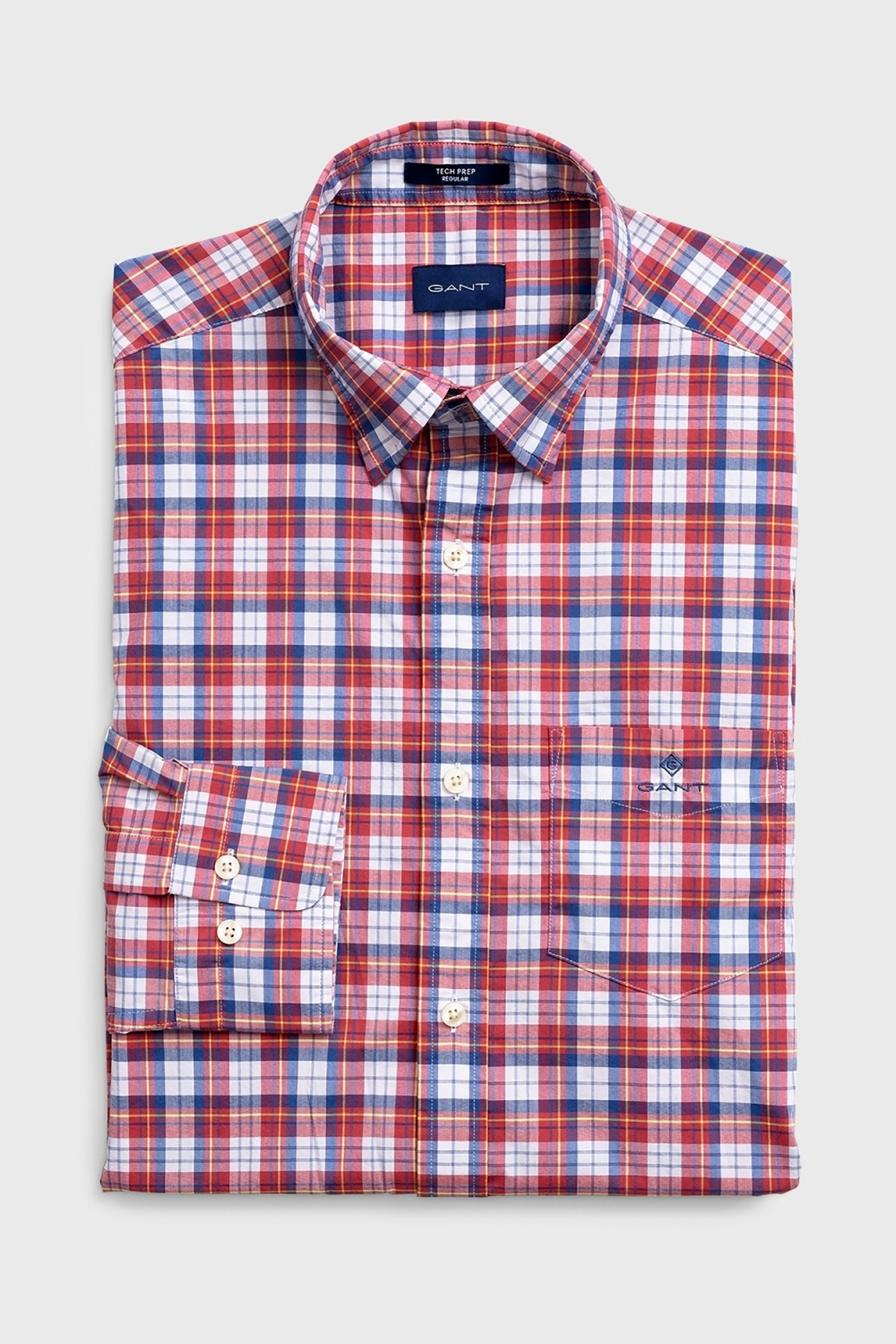 Gant ανδρικό πουκάμισο καρό Tech Prep™ Broadcloth Check - 3018230 Κόκκινο