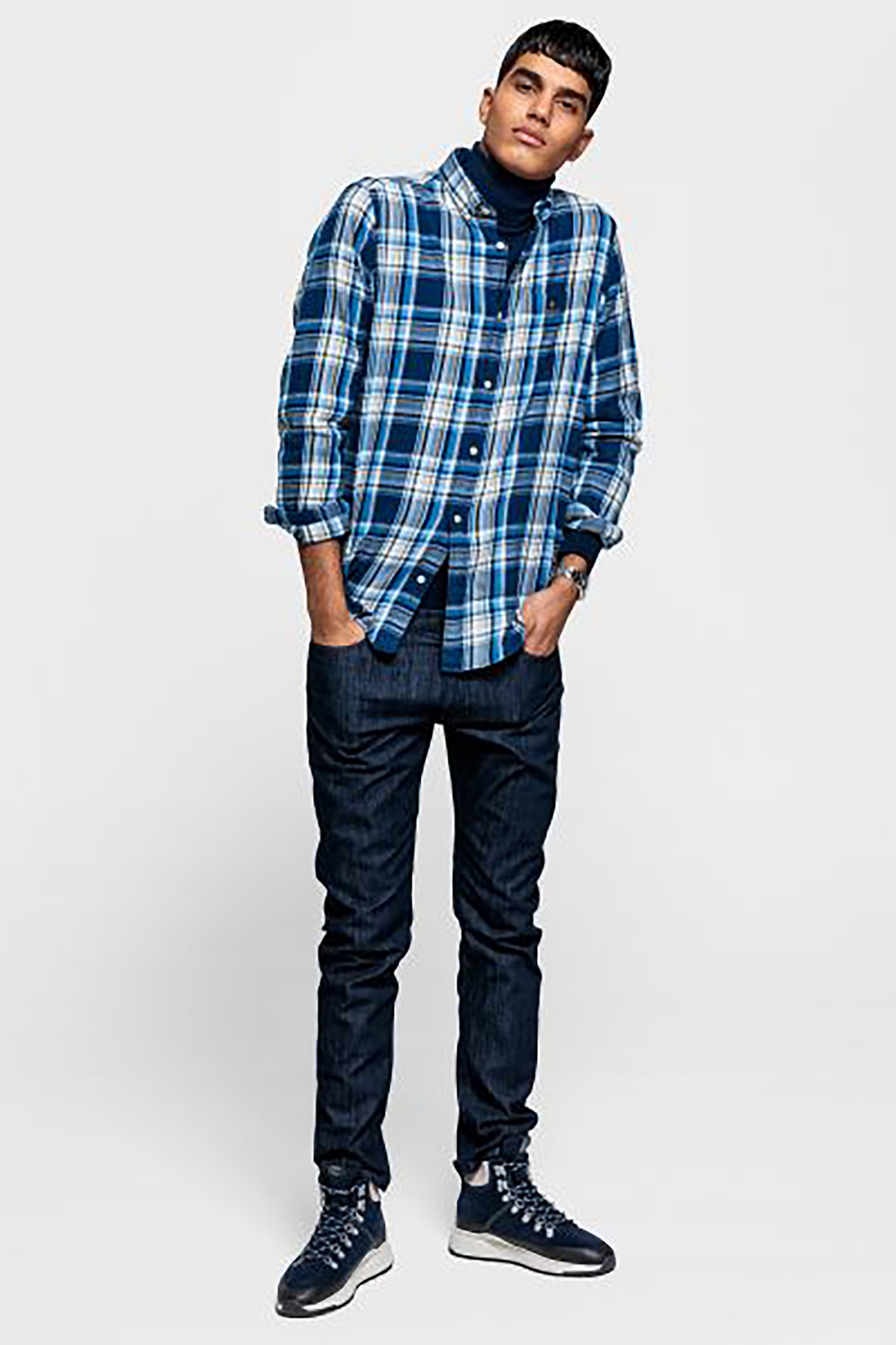 Gant ανδρικό μακρυμάνικο πουκάμισο καρό Windblown Flannel - 3019730 Μπλε Σκούρο φωτογραφία