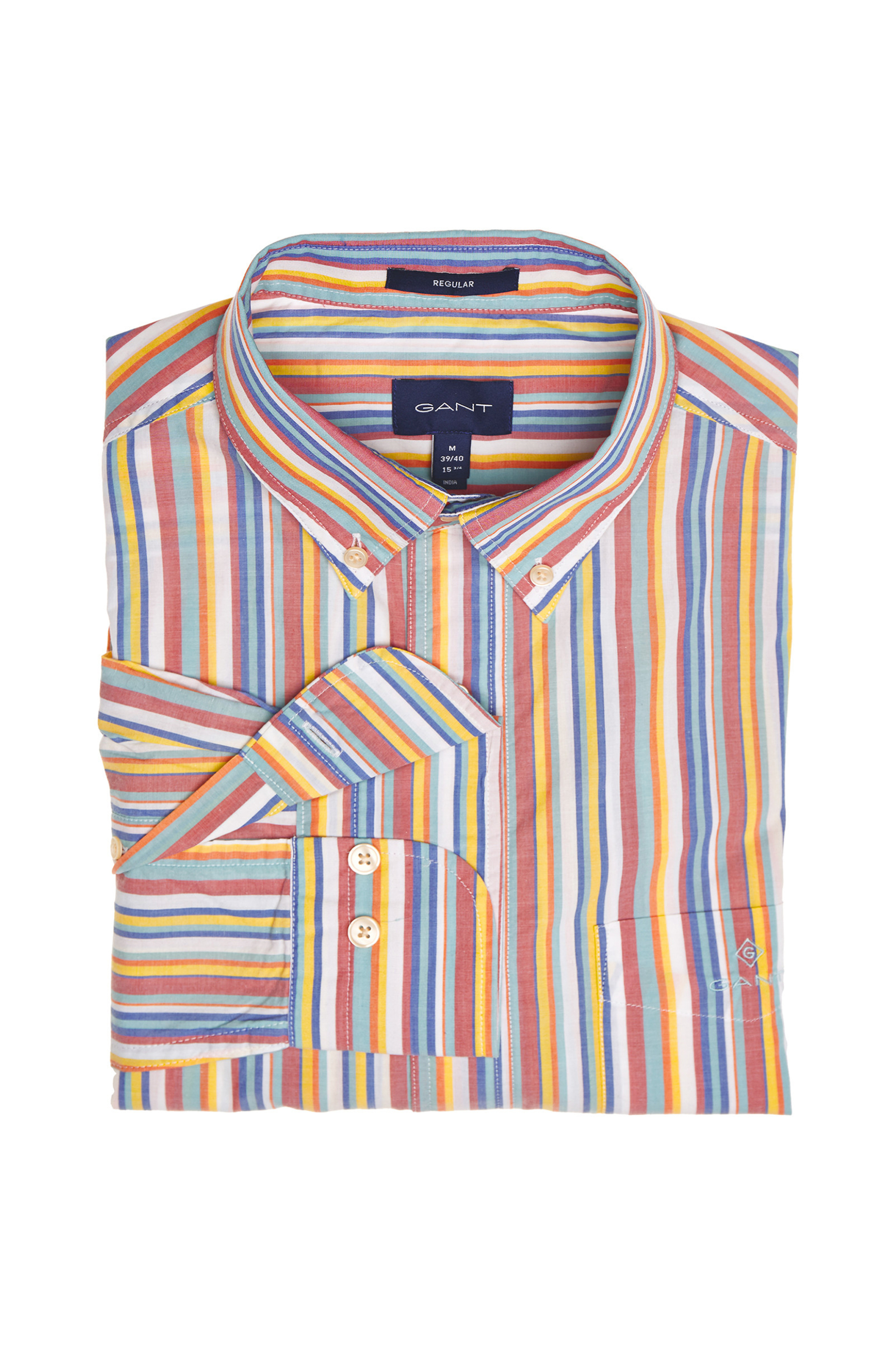 Gant Ανδρικό Ριγέ Πουκάμισο Oxford Regular Fit - 3026430 Βεραμάν