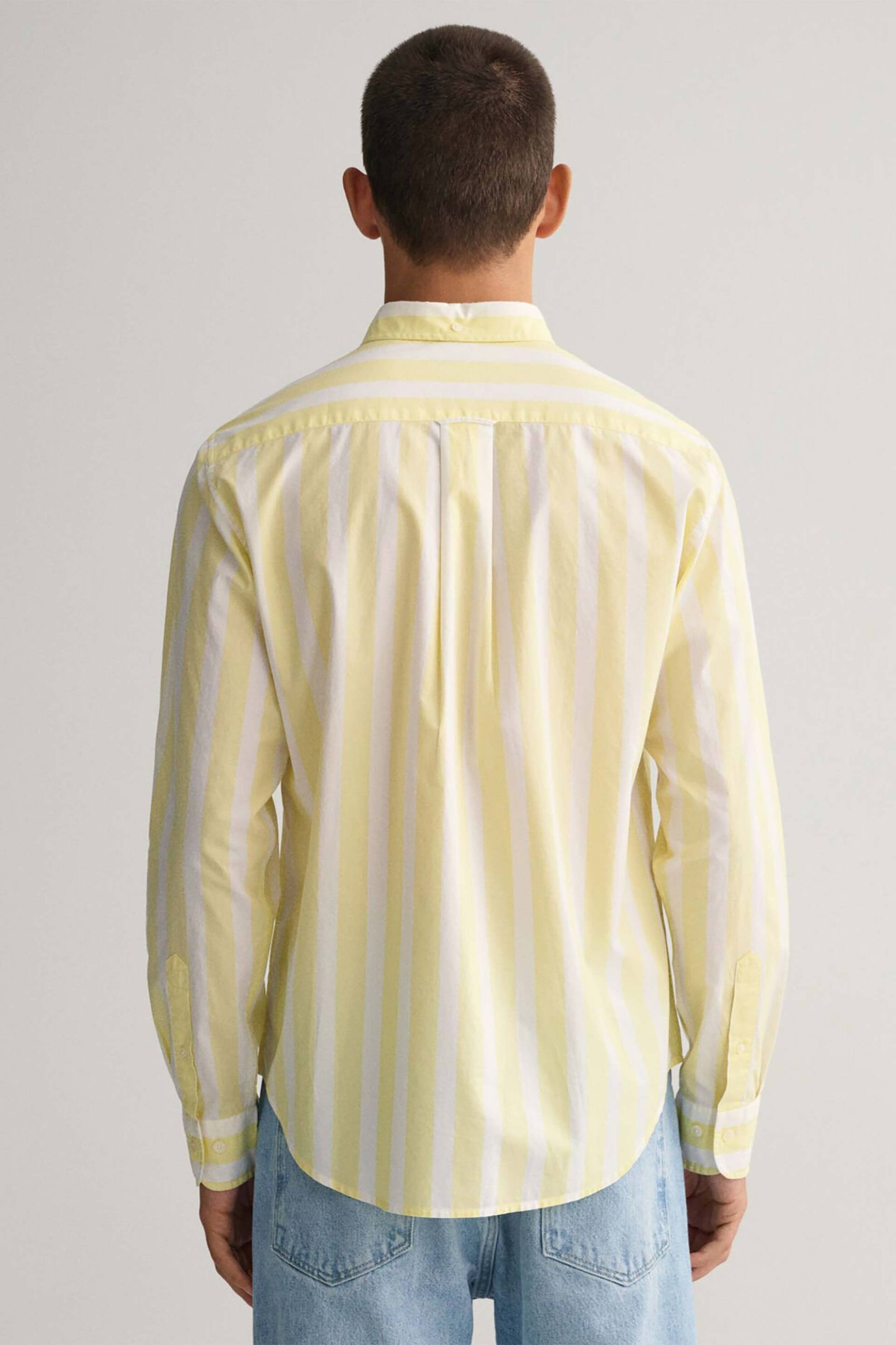 Gant Ανδρικό Πουκάμισο Button-Down με Ριγέ Print Regular Fit - 3230112 Κίτρινο