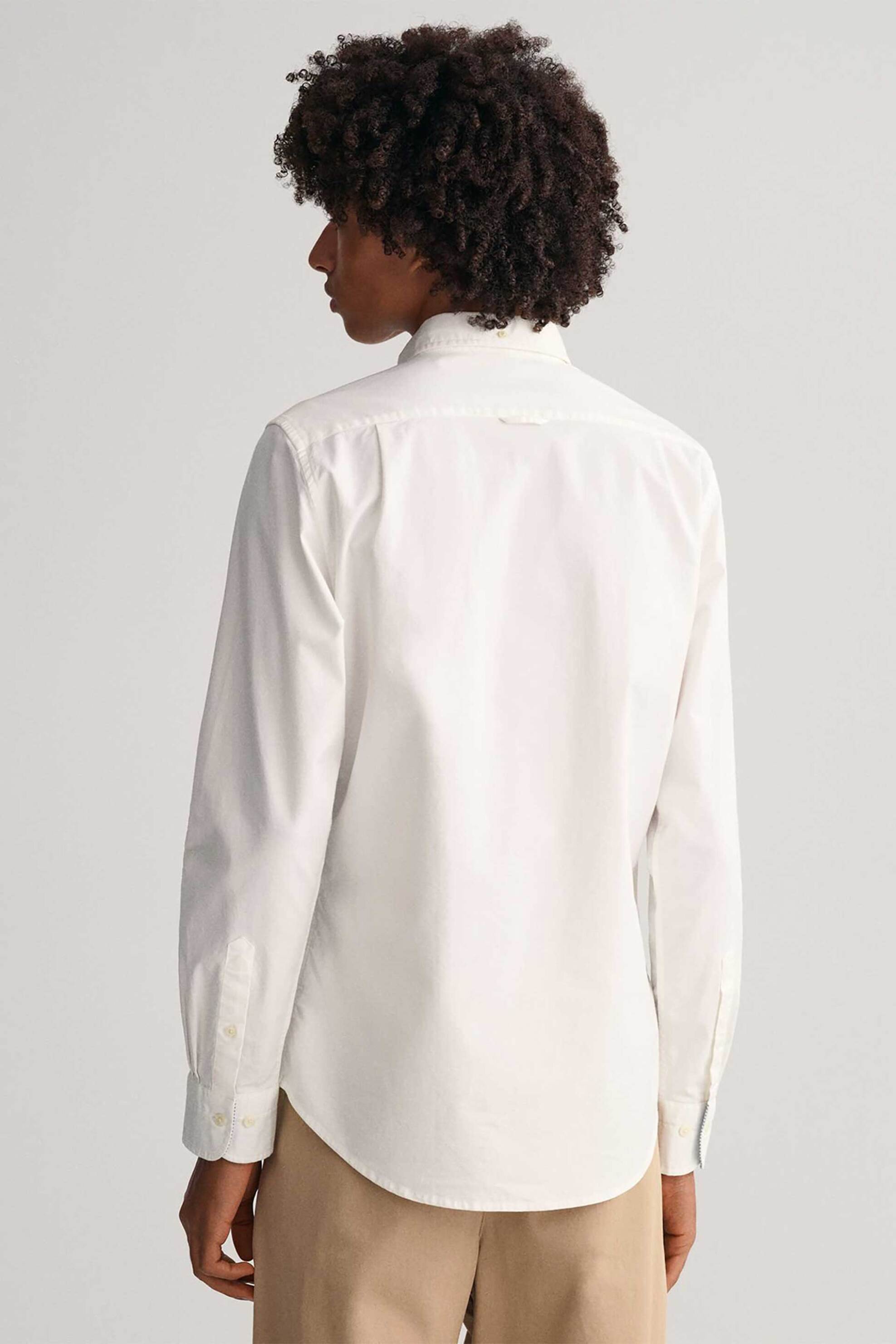 Gant Ανδρικό Πουκάμισο Button Oxford Down Μονόχρωμο Slim Fit - 3230115 Λευκό
