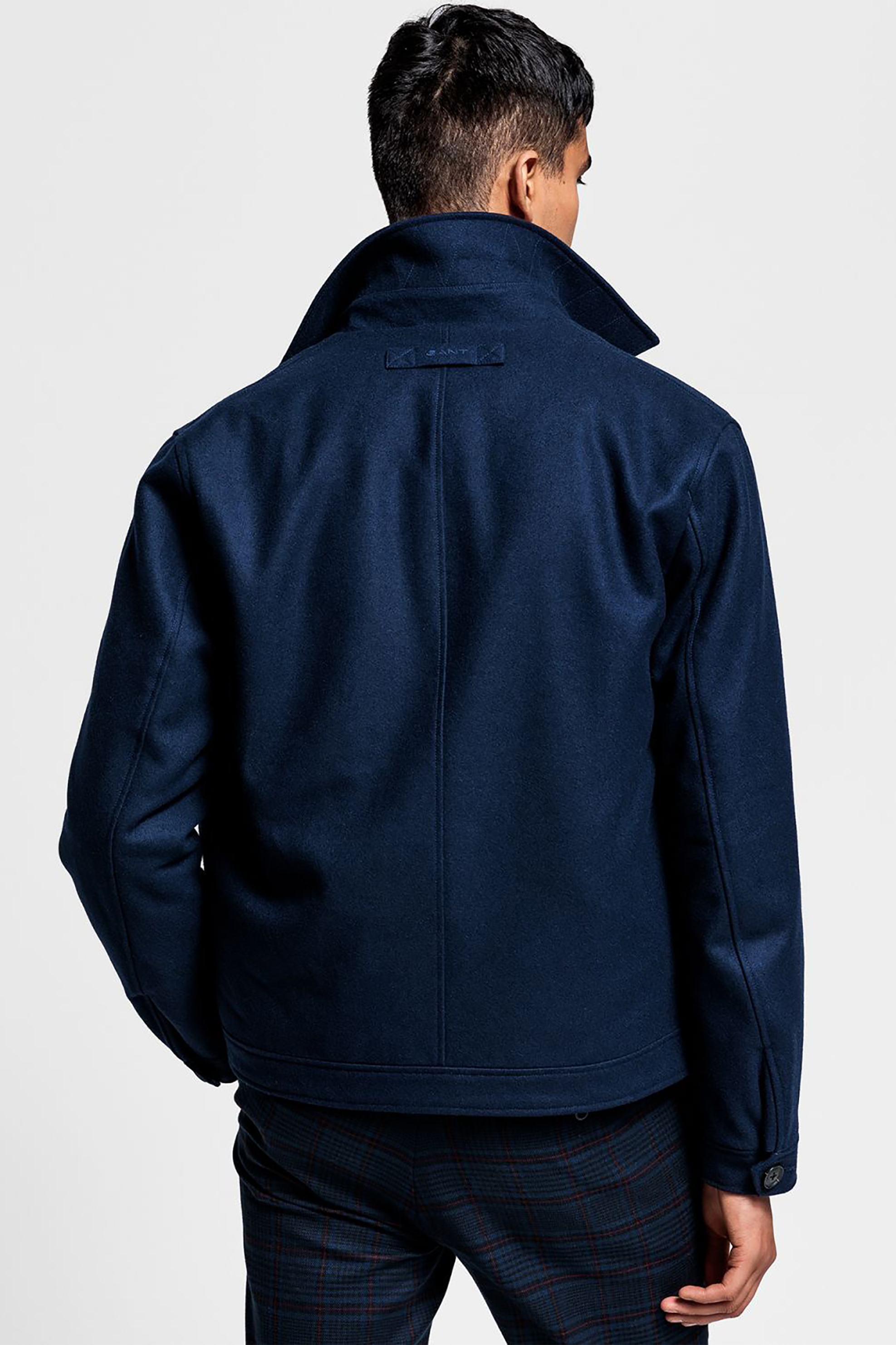 Gant Ανδρικό Κοντό Παλτό Wool Windcheater - 7006009 Μπλε Σκούρο