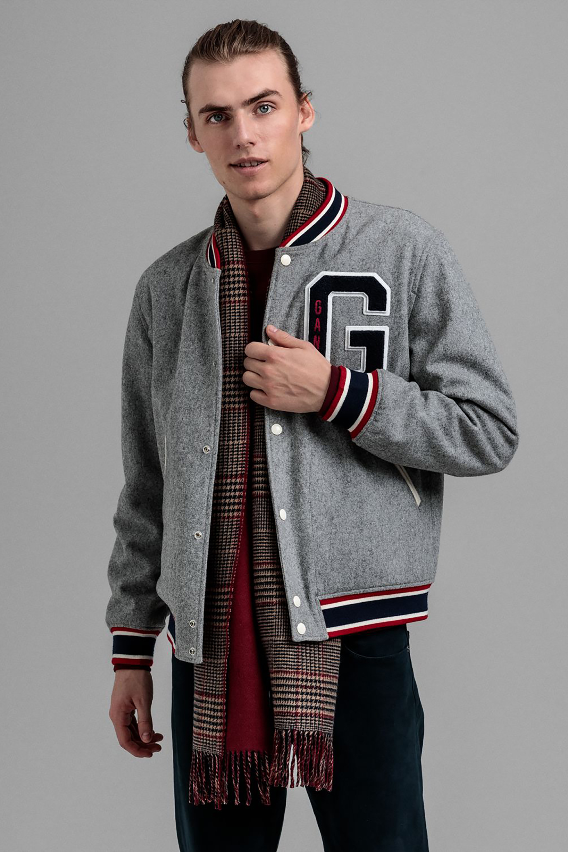 Gant ανδρικό μάλλινο bomber jacket "Melton" - 7006083 Γκρι φωτογραφία
