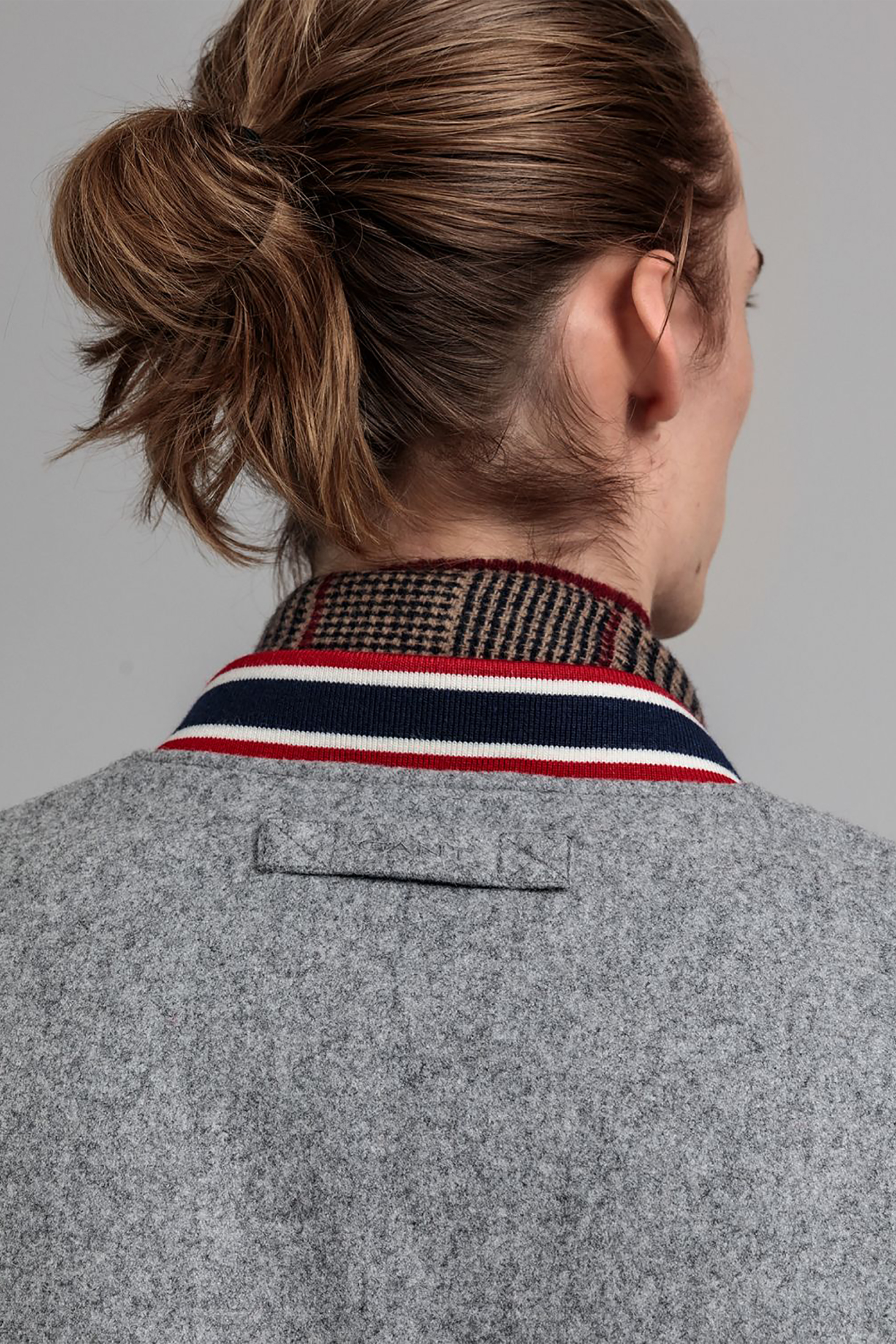 Gant Ανδρικό Μάλλινο Bomber Jacket Melton - 7006083 Γκρι
