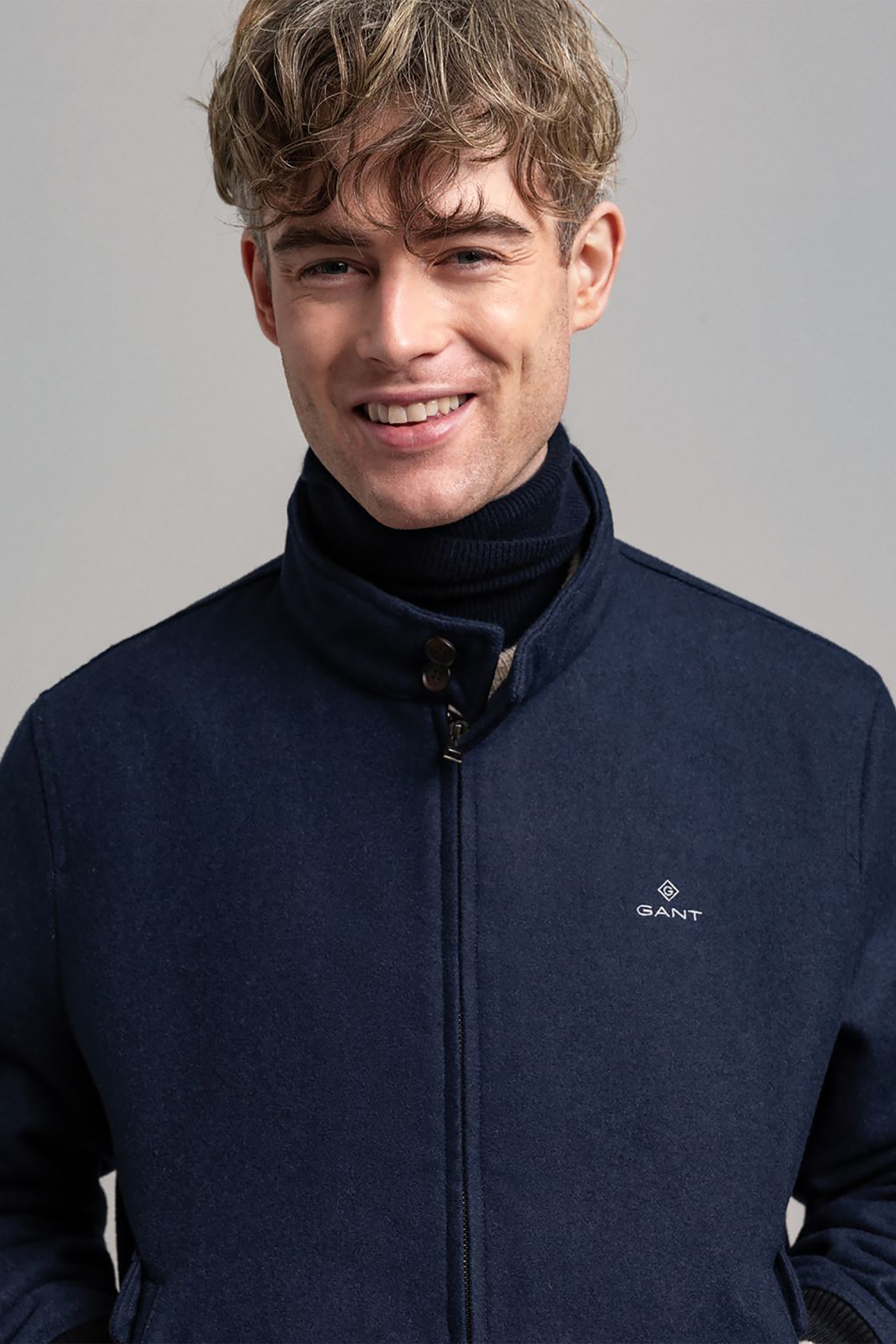 Gant ανδρικό μάλλινο bomber jacket "Herrington" - 7006087 Μπλε Σκούρο φωτογραφία