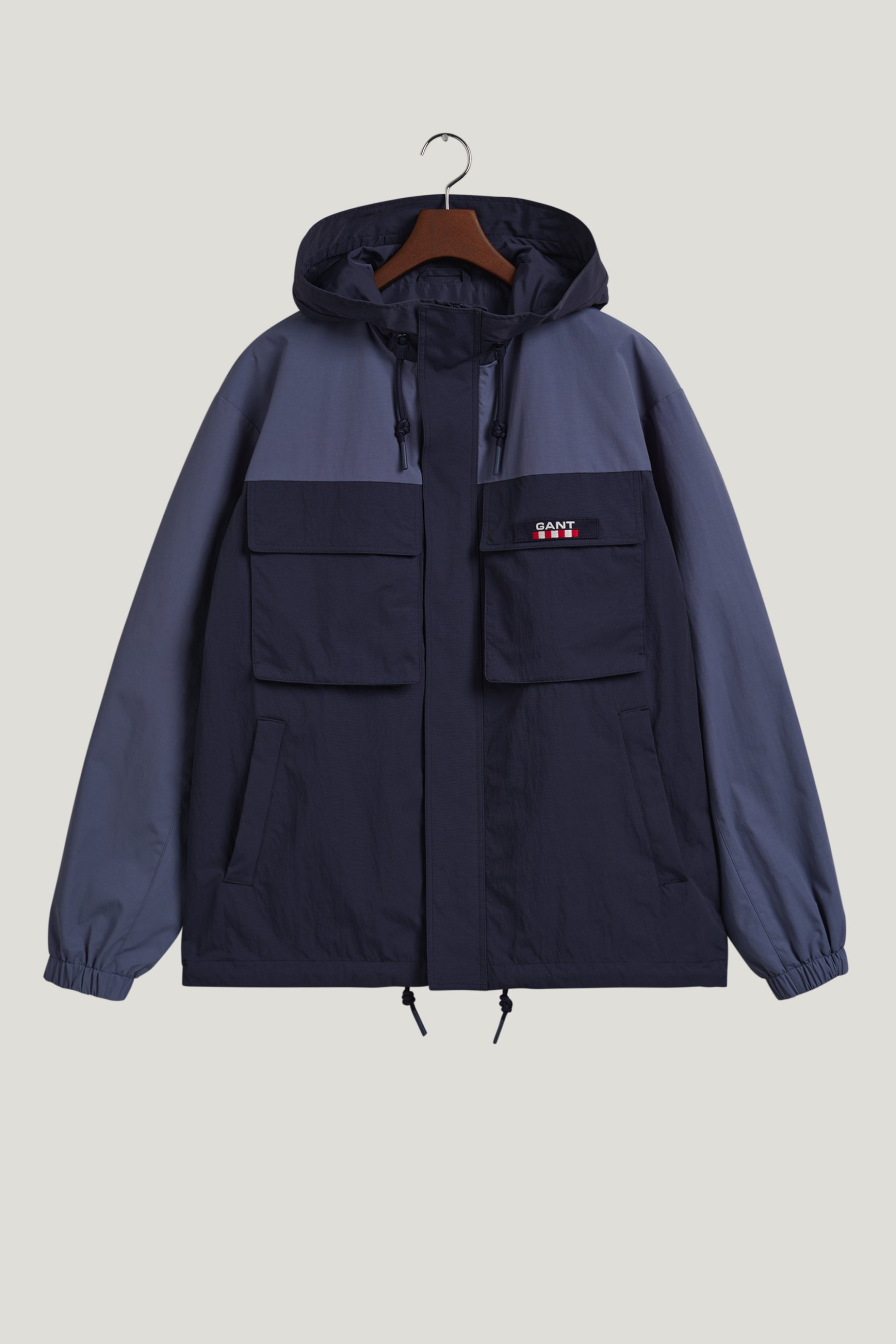 Gant Ανδρικό Μπουφάν με Κουκούλα Color-Blocked Regular Fit - 7006247 Μπλε Ανοιχτό