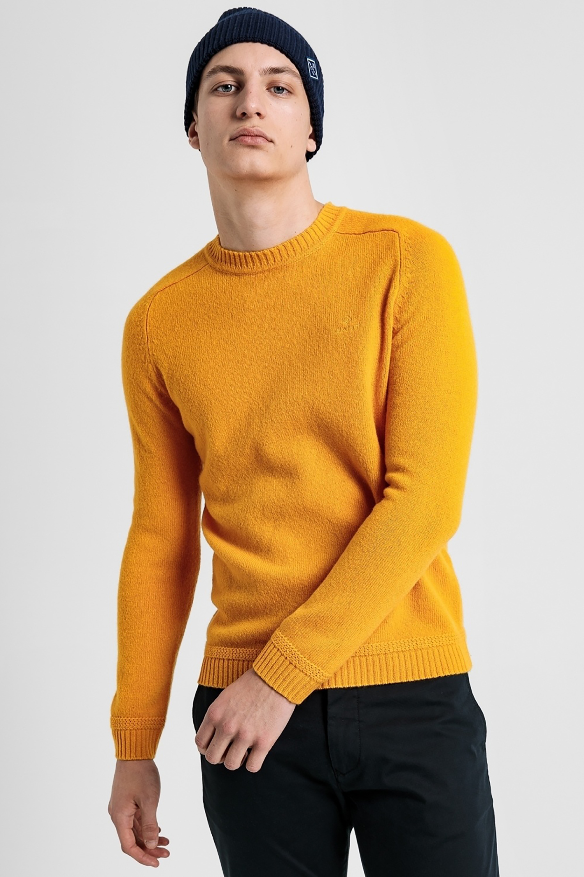 Άνδρας > ΡΟΥΧΑ > Πλεκτά > Πουλόβερ Gant ανδρικό πουλόβερ με στρογγυλή λαιμόκοψη "Shetland" - 8000104 Κίτρινο