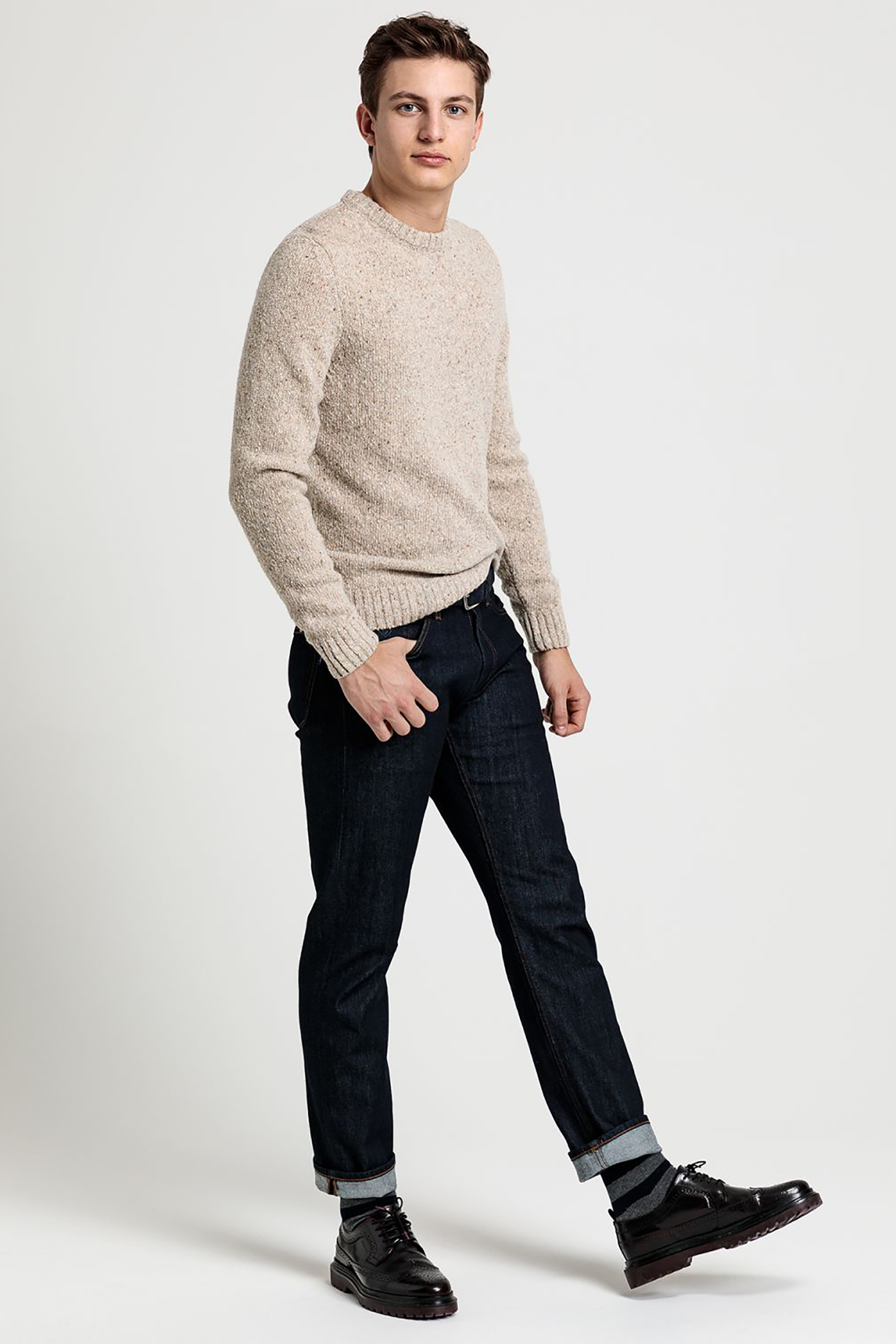 Gant ανδρική πλεκτή μπλούζα Normal fit "Nub Structure" - 8040059 Κρέμ φωτογραφία