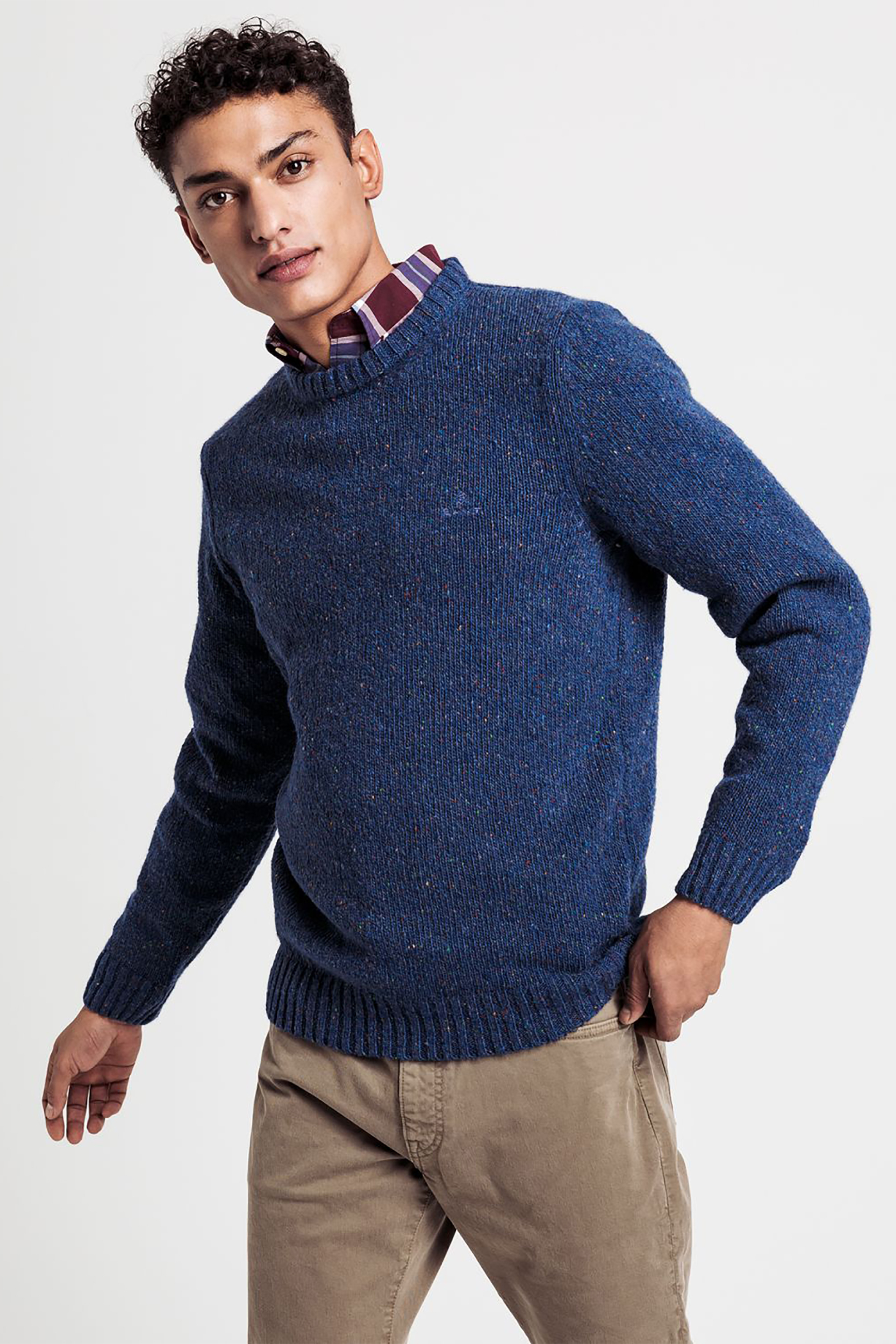 Gant ανδρική πλεκτή μπλούζα Normal fit "Nub Structure" - 8040059 Μπλε Cobalt φωτογραφία