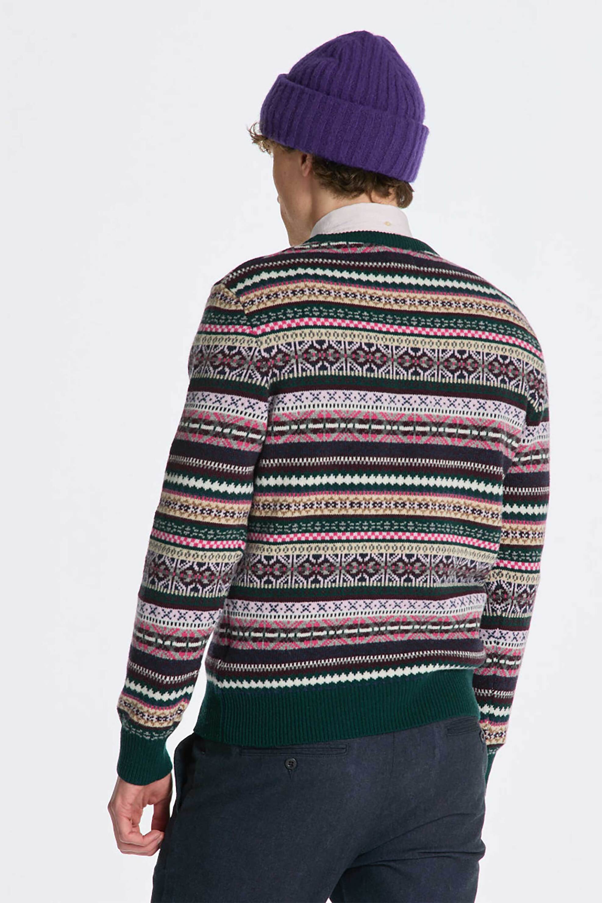 Gant Ανδρικό Μάλλινο Πουλόβερ με Colorful Pattern Regular Fit - 8060073 Κυπαρισσί