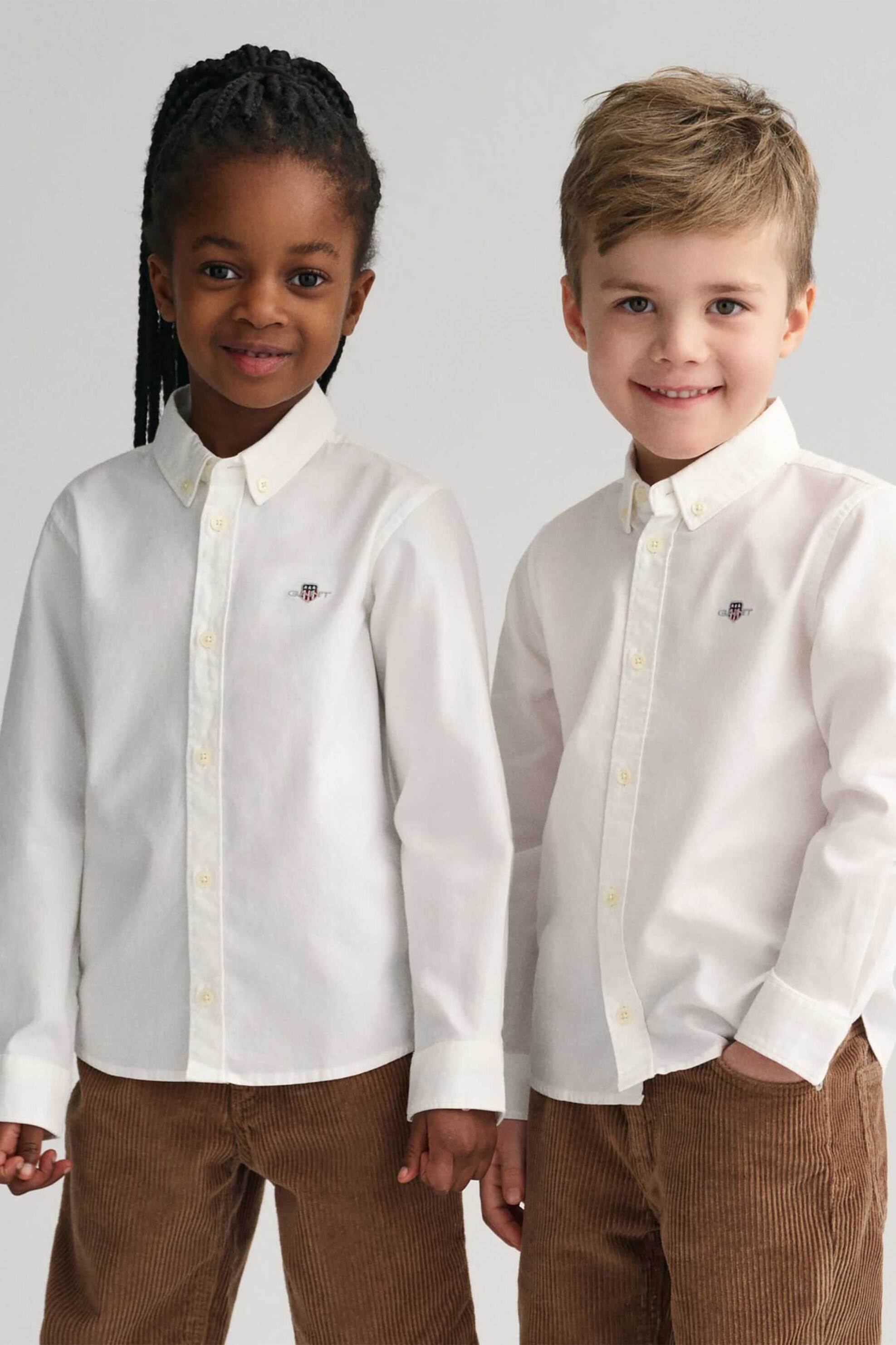 GANT Gant παιδικό πουκάμισο button down με λογότυπο Regular Fit - 830423 Λευκό