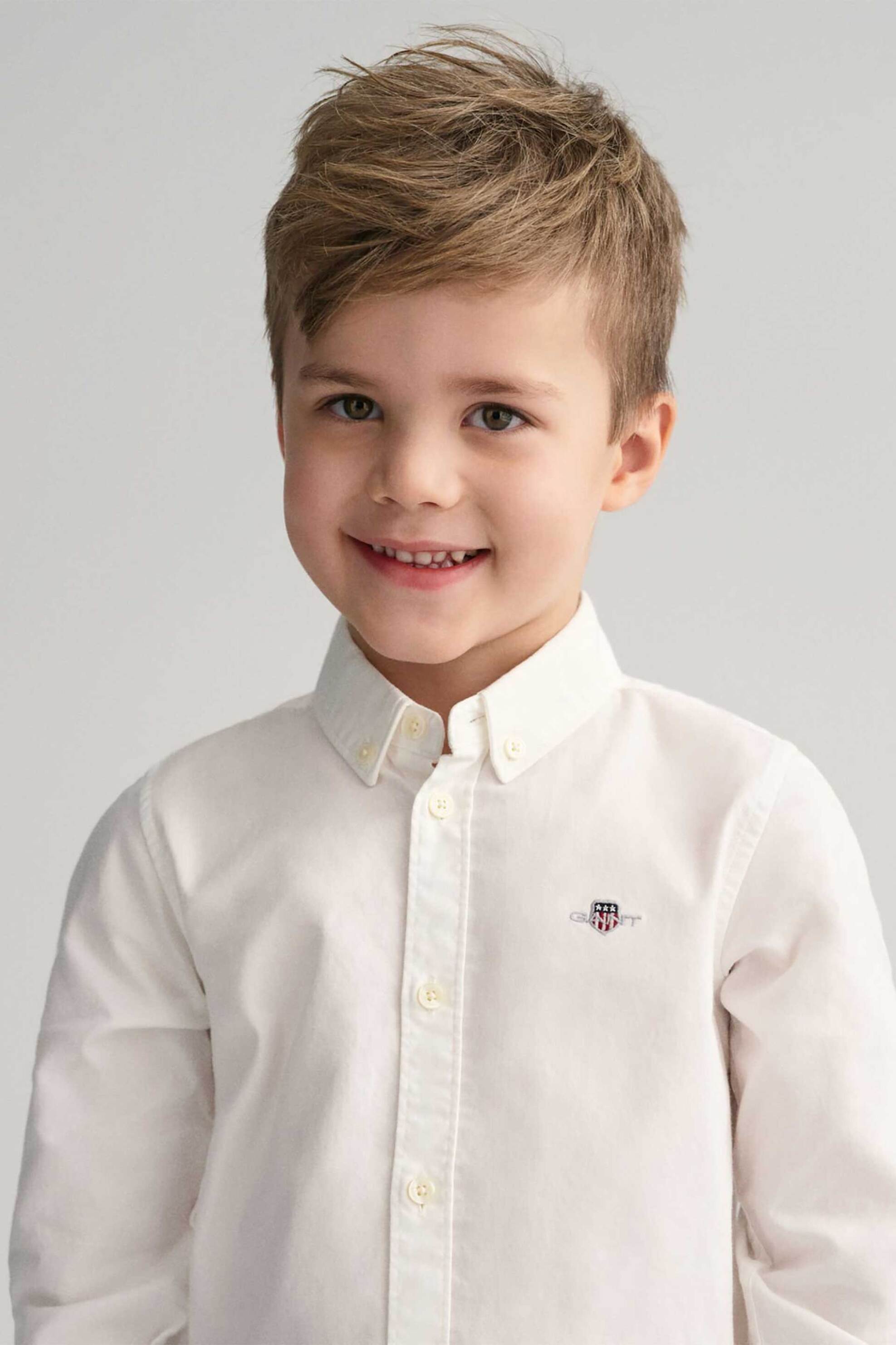 Gant παιδικό πουκάμισο button down με λογότυπο Regular Fit - 830423 Λευκό φωτογραφία