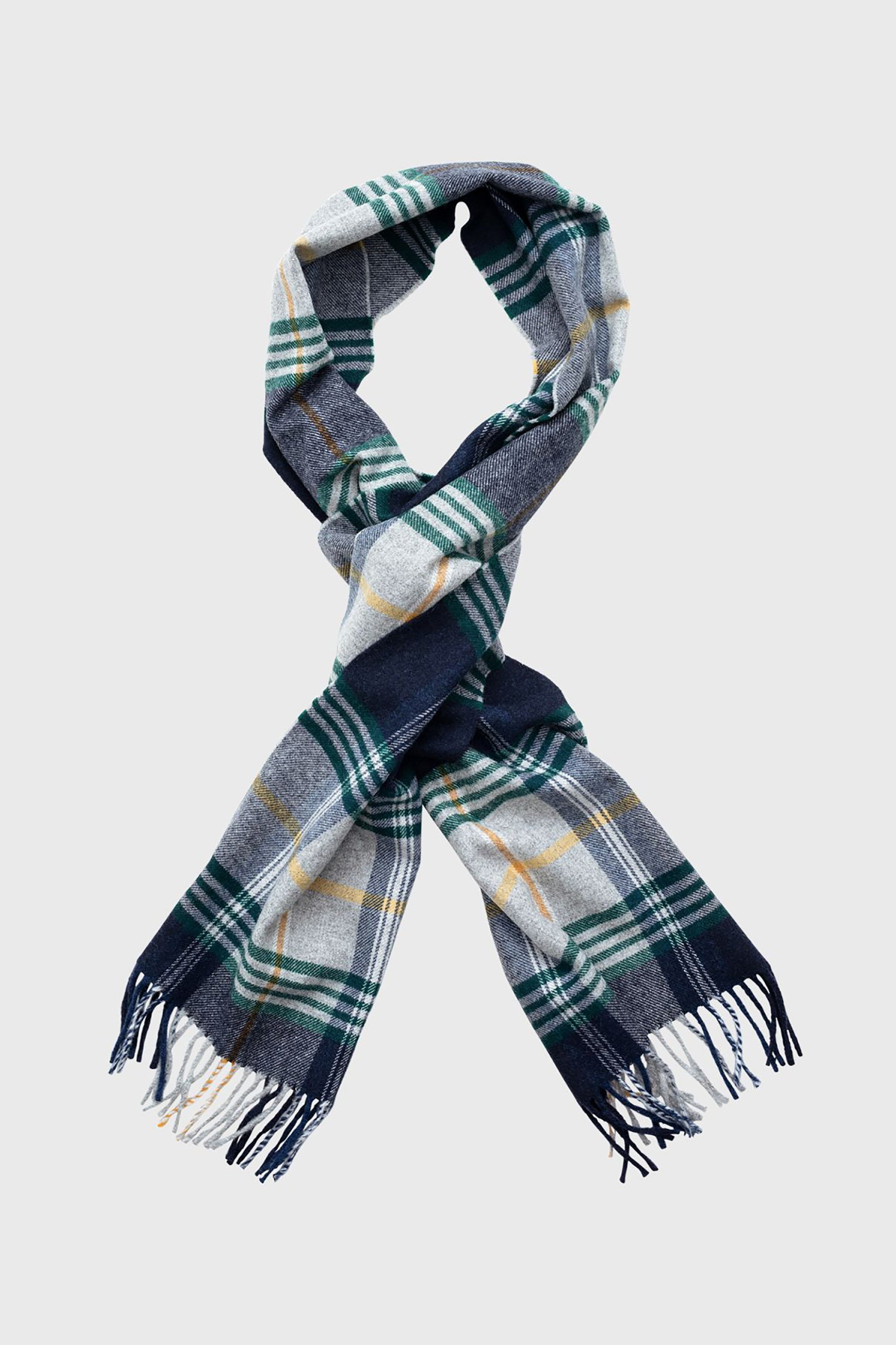GANT Gant ανδρικό καρό κασκόλ Twill Check Wool - 9920052 Γκρι