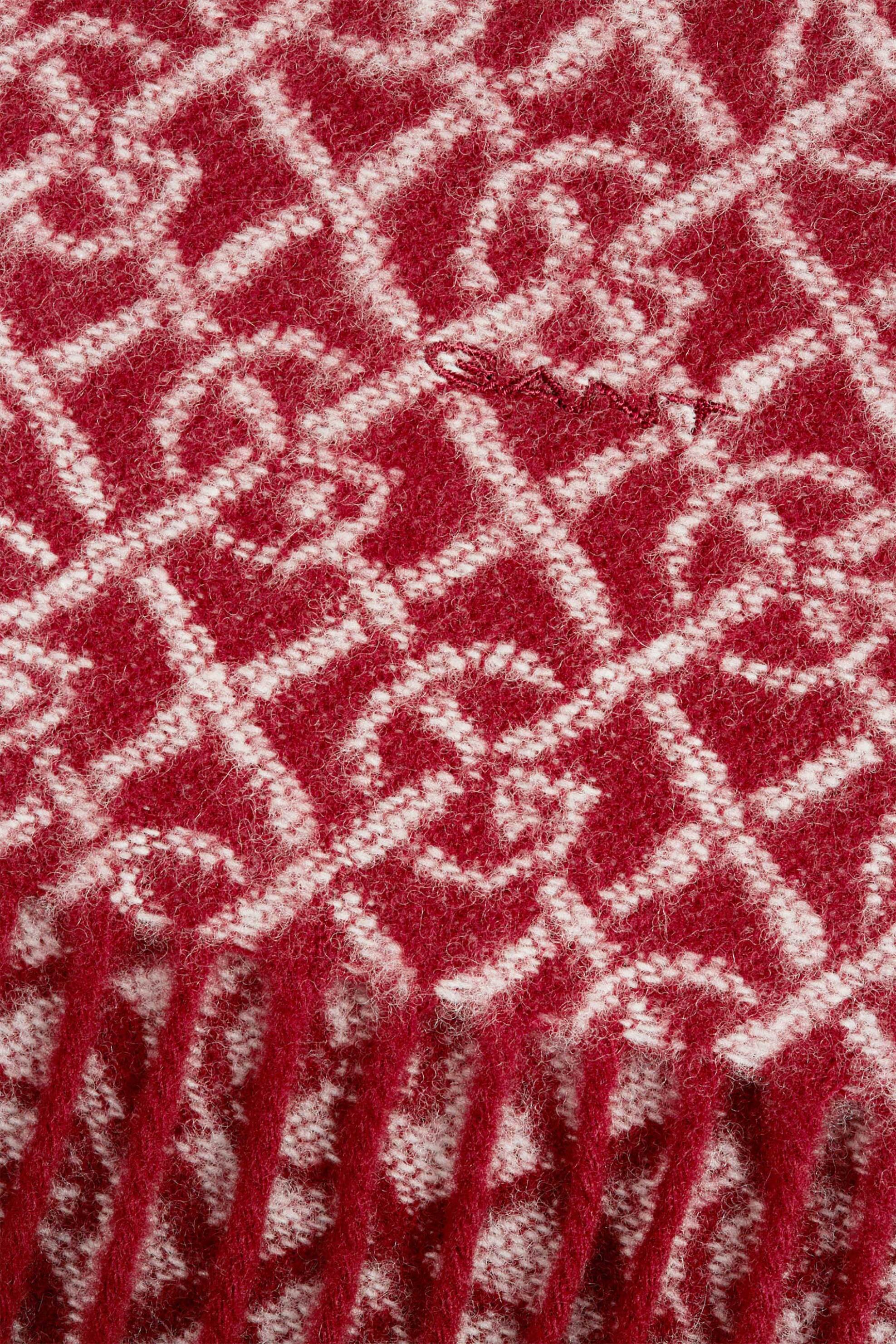Gant Ανδρικό Μάλλινο Κασκόλ με All-Over Monogram Pattern Και Κρόσσια - 9920206 Μπορντό