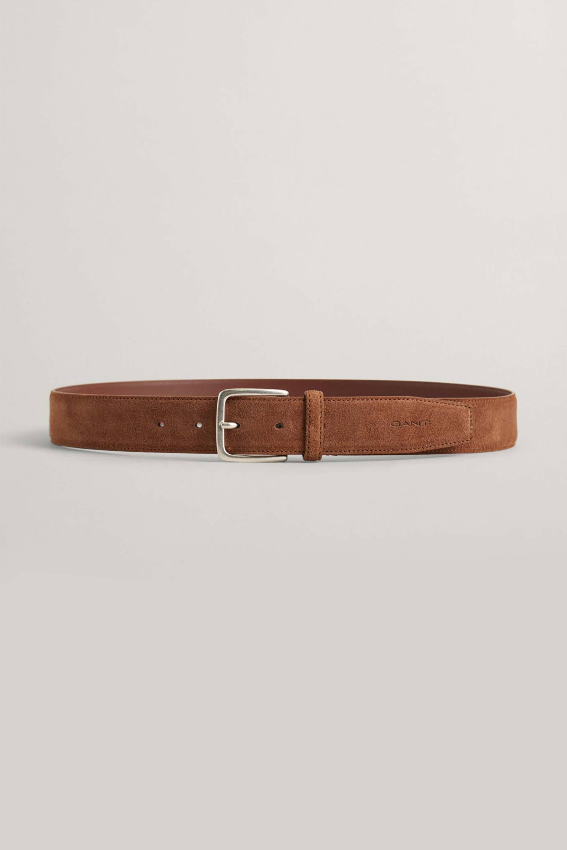 Gant ανδρική suede ζώνη με μεταλλική αγκράφα και ανάγλυφο λογότυπο - 9940156 Καφέ