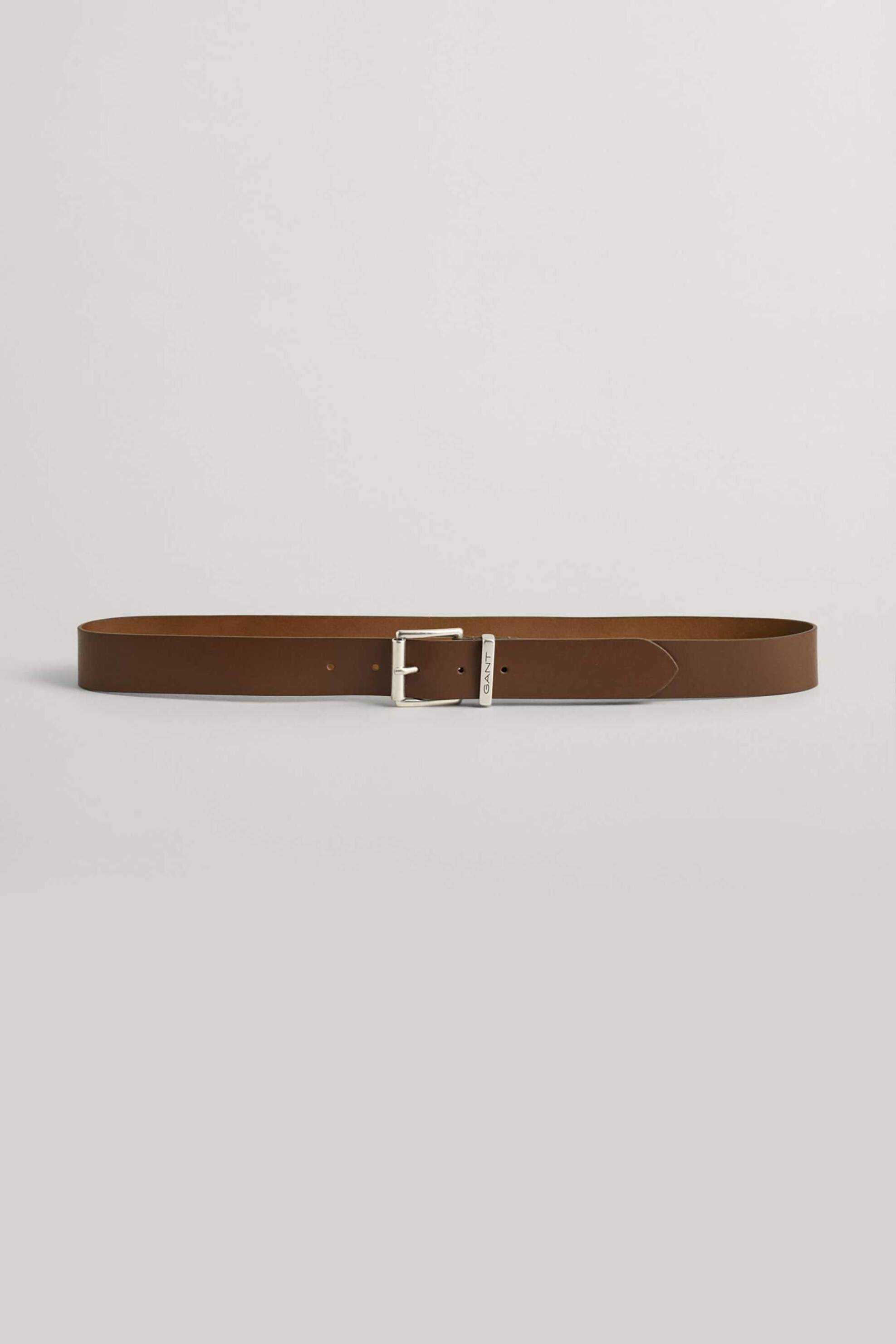 Gant ανδρική δερμάτινη ζώνη με μεταλλική αγκράφα και λογότυπο - 9940157 Καφέ
