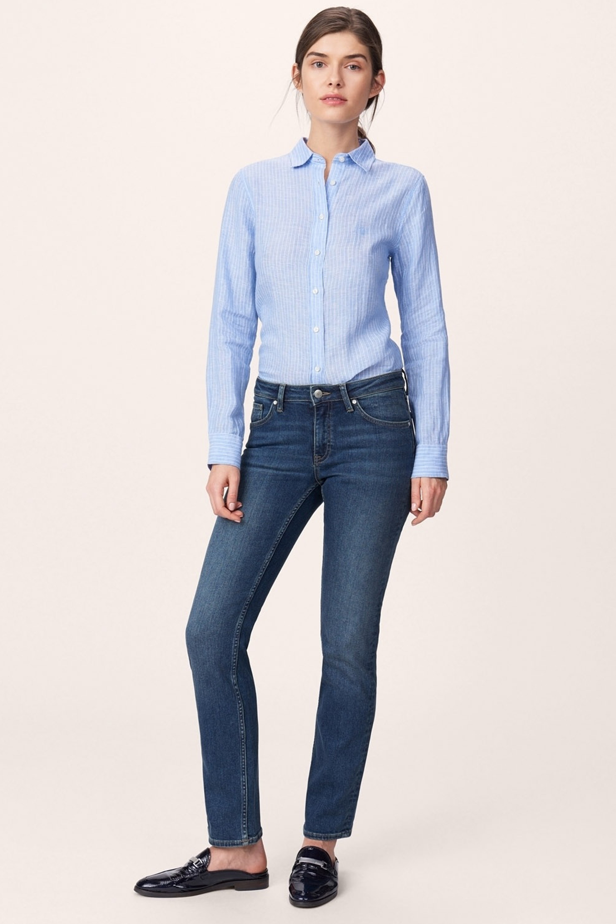 Γυναίκα > ΡΟΥΧΑ > Jeans > Straight Gant γυναικείο τζην παντελόνι Straight Super Stretch Denim (32L) - 4100036 Μπλε