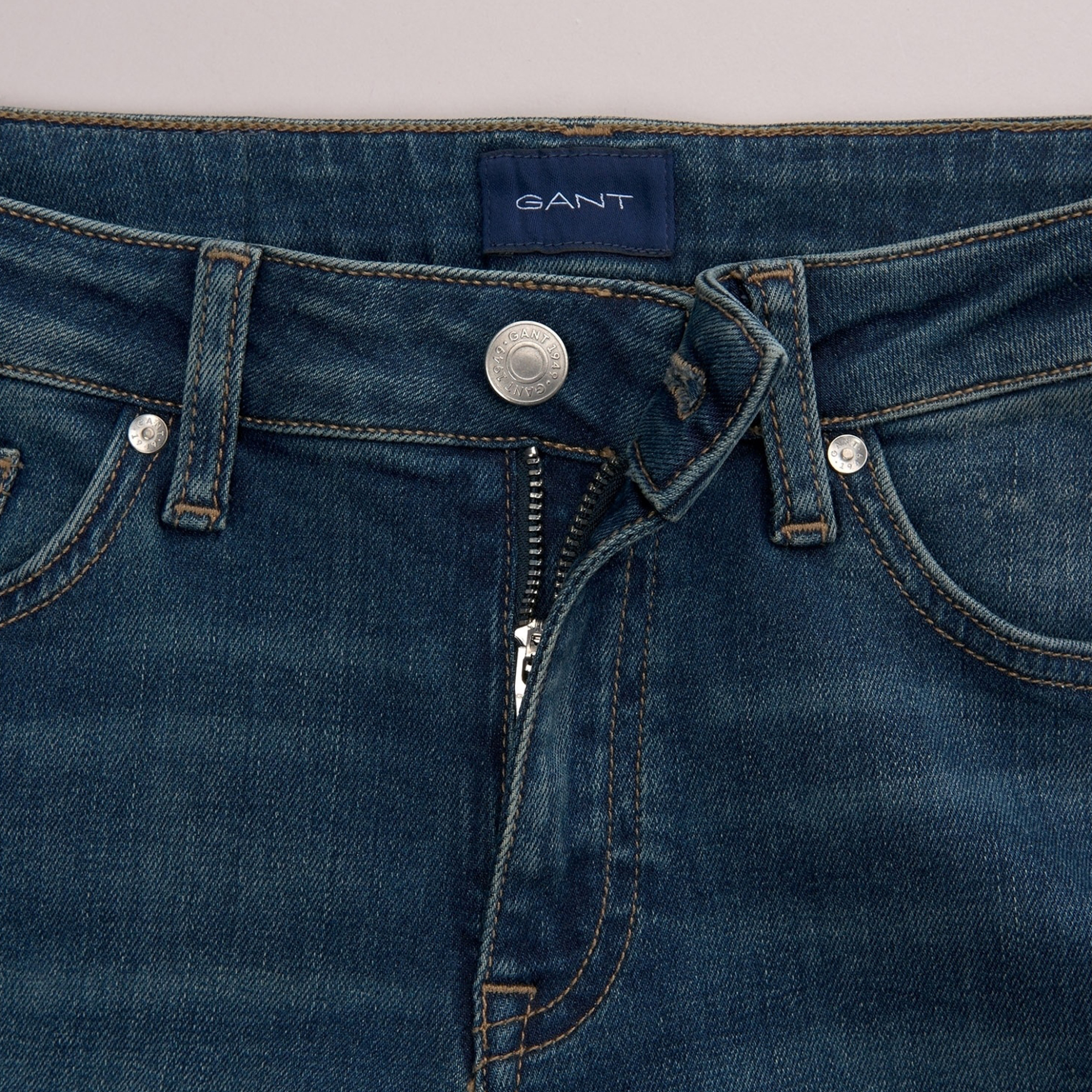 Gant Γυναικείο Τζιν Παντελόνι Straight Super Stretch Denim (32L) - 4100036 Μπλε