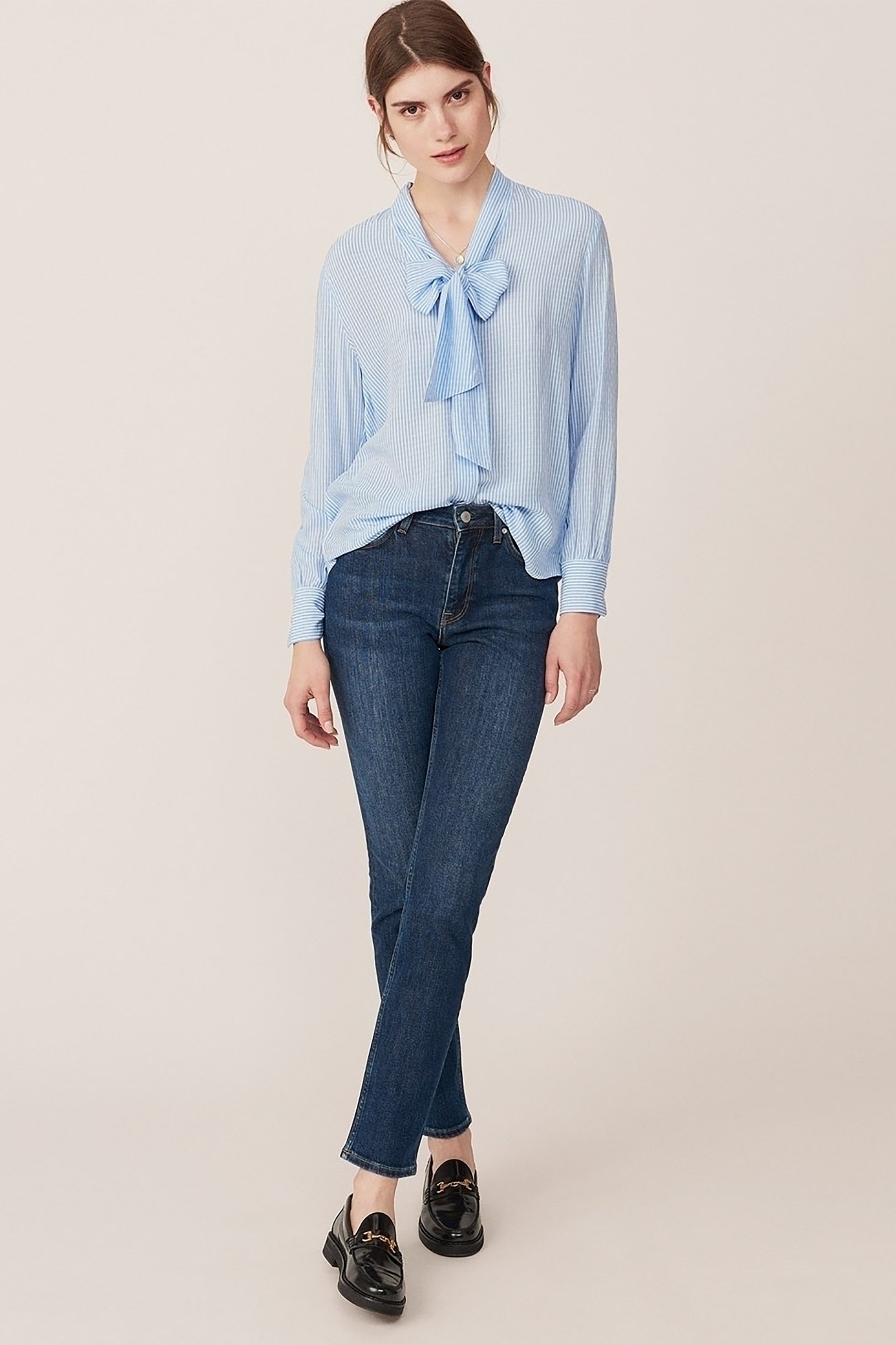 GANT Gant γυναικείο τζιν παντελόνι slim (32L) - 4100060 Μπλε Σκούρο 2025