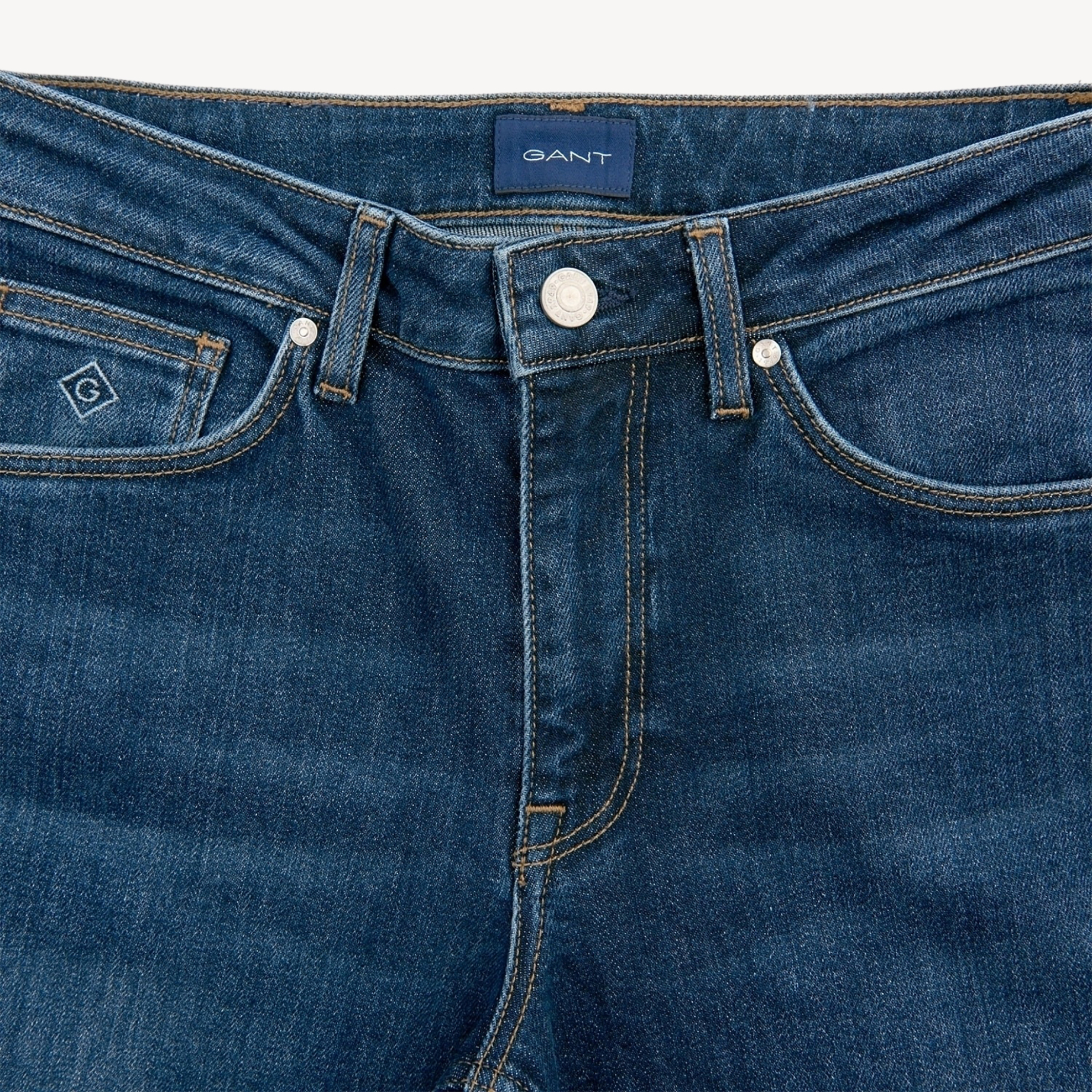 GANT Gant γυναικείο τζιν παντελόνι slim (32L) - 4100060 Μπλε Σκούρο - 3