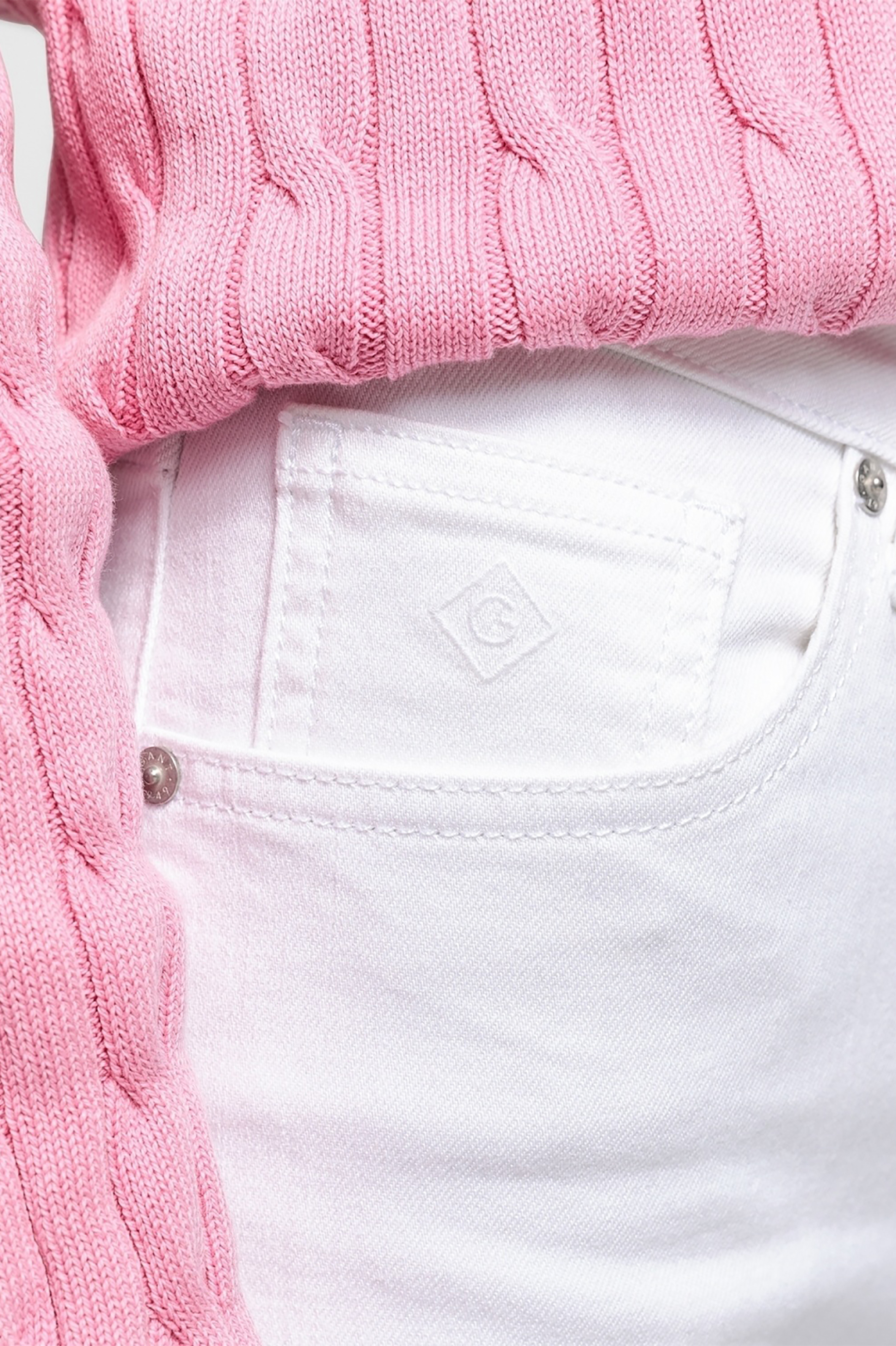 GANT Gant γυναικείο jean παντελόνι κάπρι - 4100065 Λευκό - 3