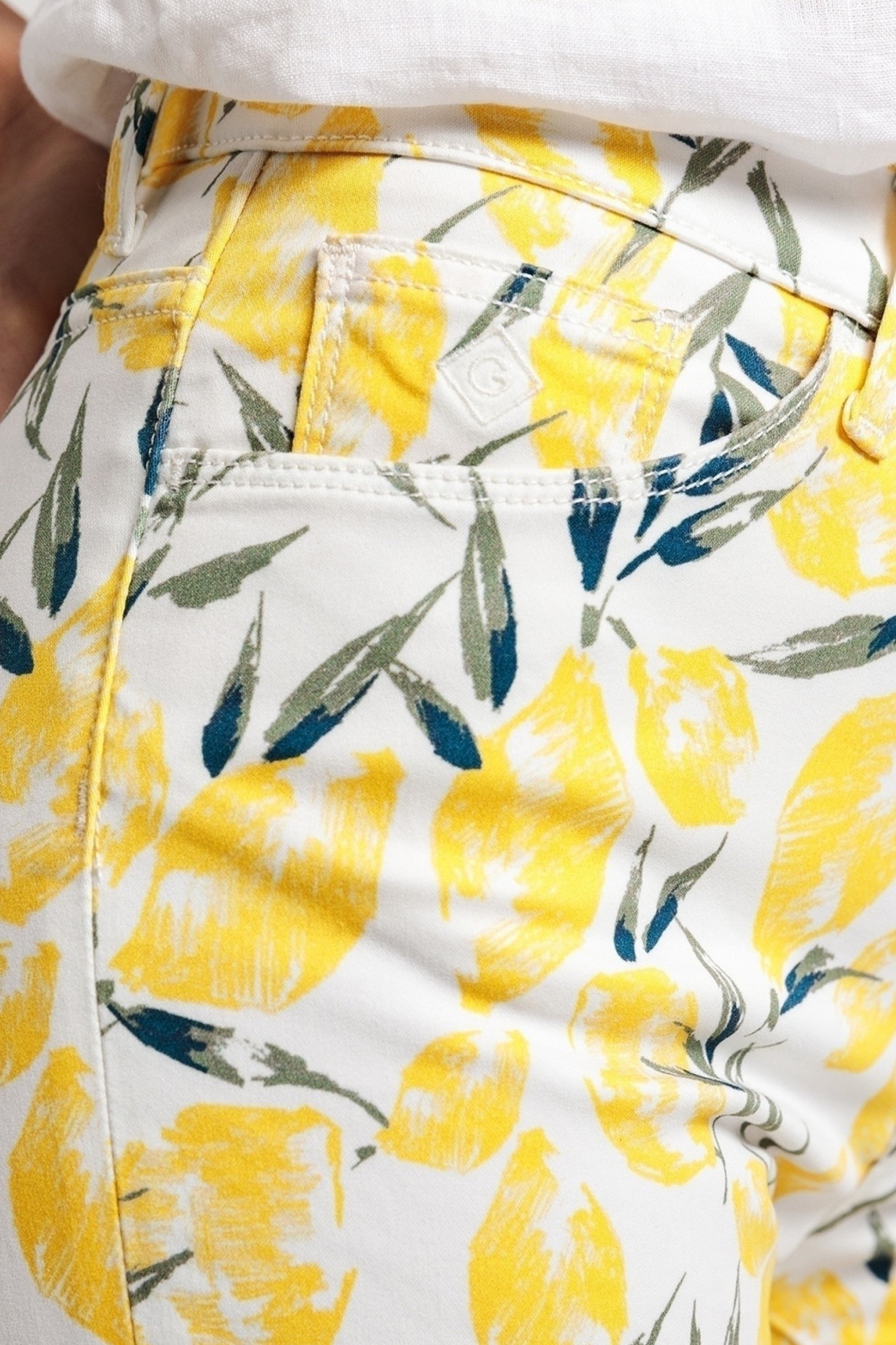 Gant Γυναικείο Πεντάτσεπο Τζιν Παντελόνι με All-Over Print - 4100094 Κίτρινο