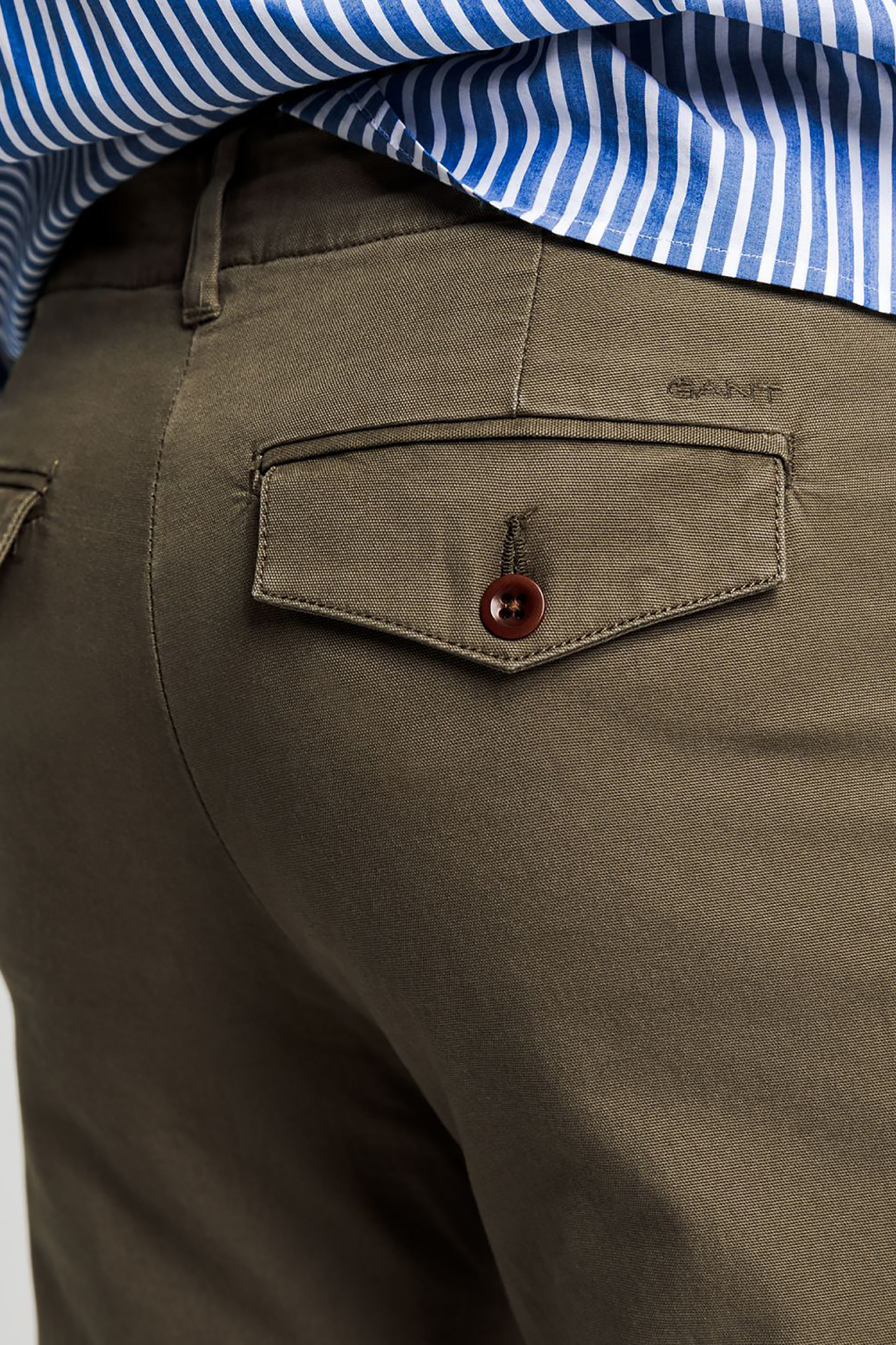 Gant Γυναικείο Παντελόνι Cropped Μονόχρωμο - 4150101 Χακί