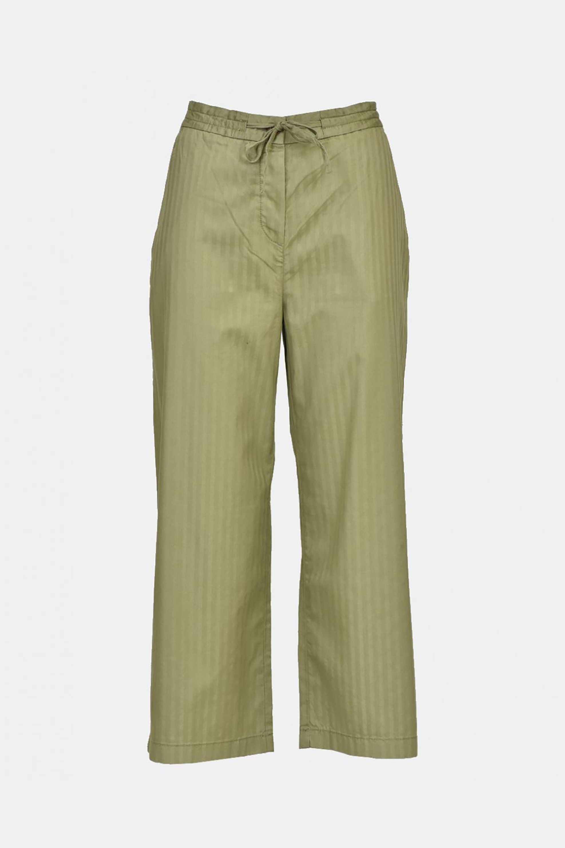 GANT Gant γυναικείο παντελόνι cropped με ρίγες ton sur ton - 4150130 Λαδί 2025