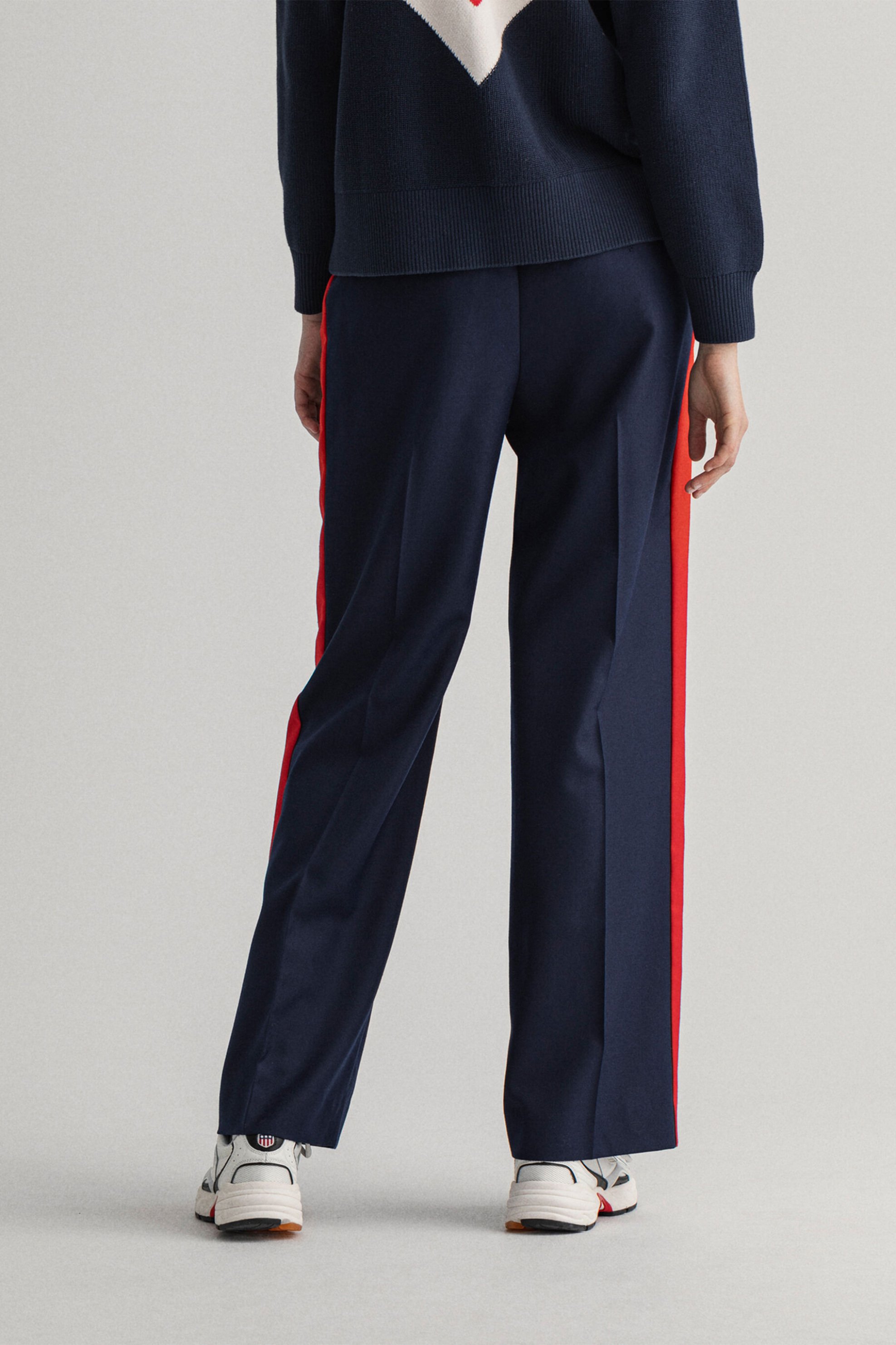 Gant Γυναικείο Παντελόνι με Contrast Ρίγα Straight Leg - 4150197 Μπλε Σκούρο