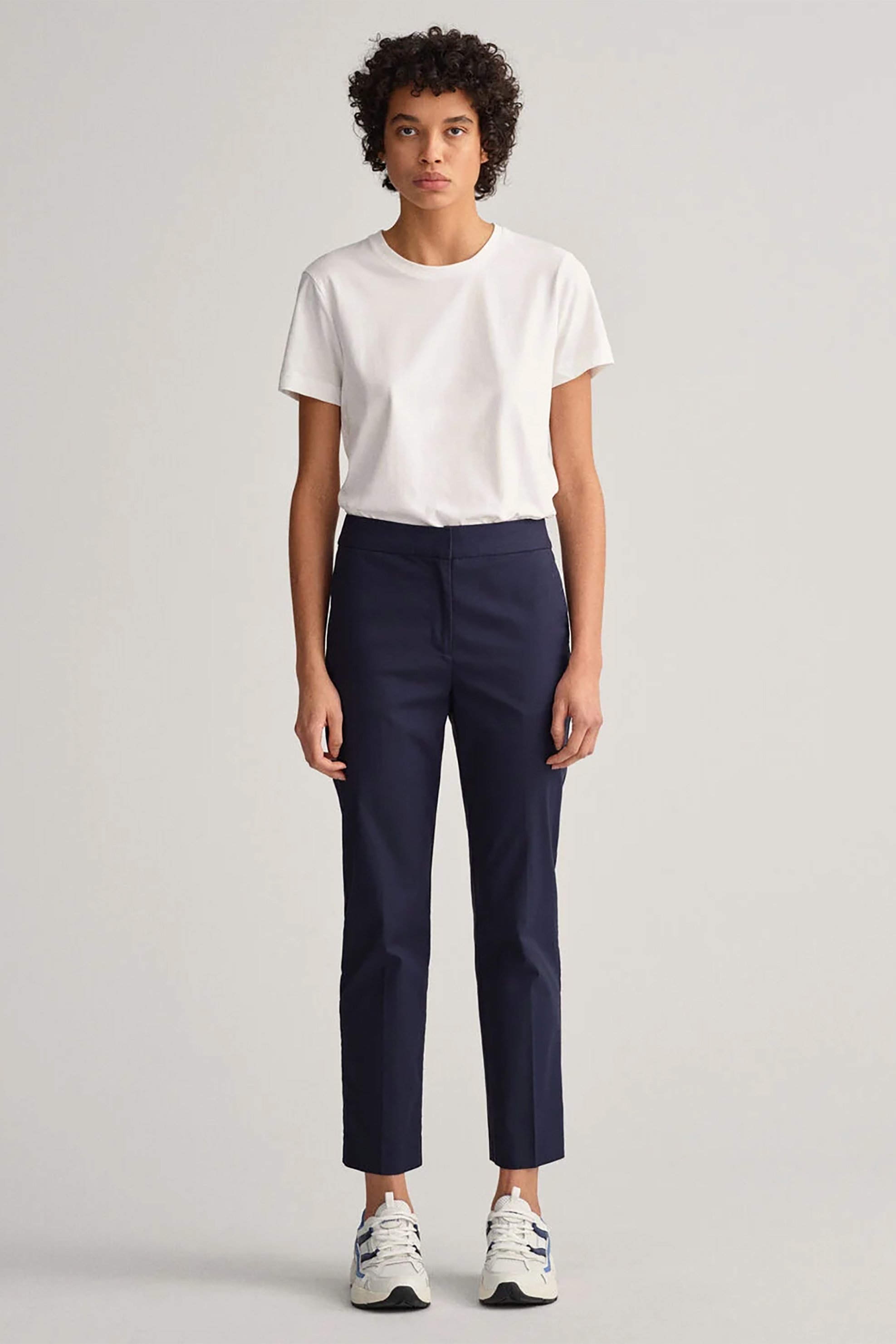 GANT Gant γυναικείο παντελόνι cigarette μονόχρωμο Slim Fit - 4150237 Μπλε Σκούρο