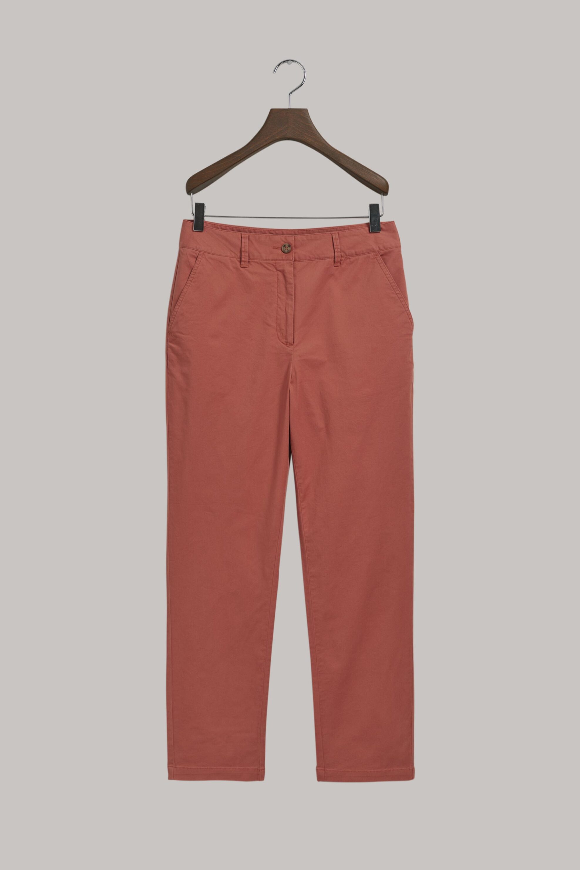 Gant γυναικείο παντελόνι chino μονόχρωμο cropped με τσέπες Slim Fit - 4150261 Κεραμιδί φωτογραφία